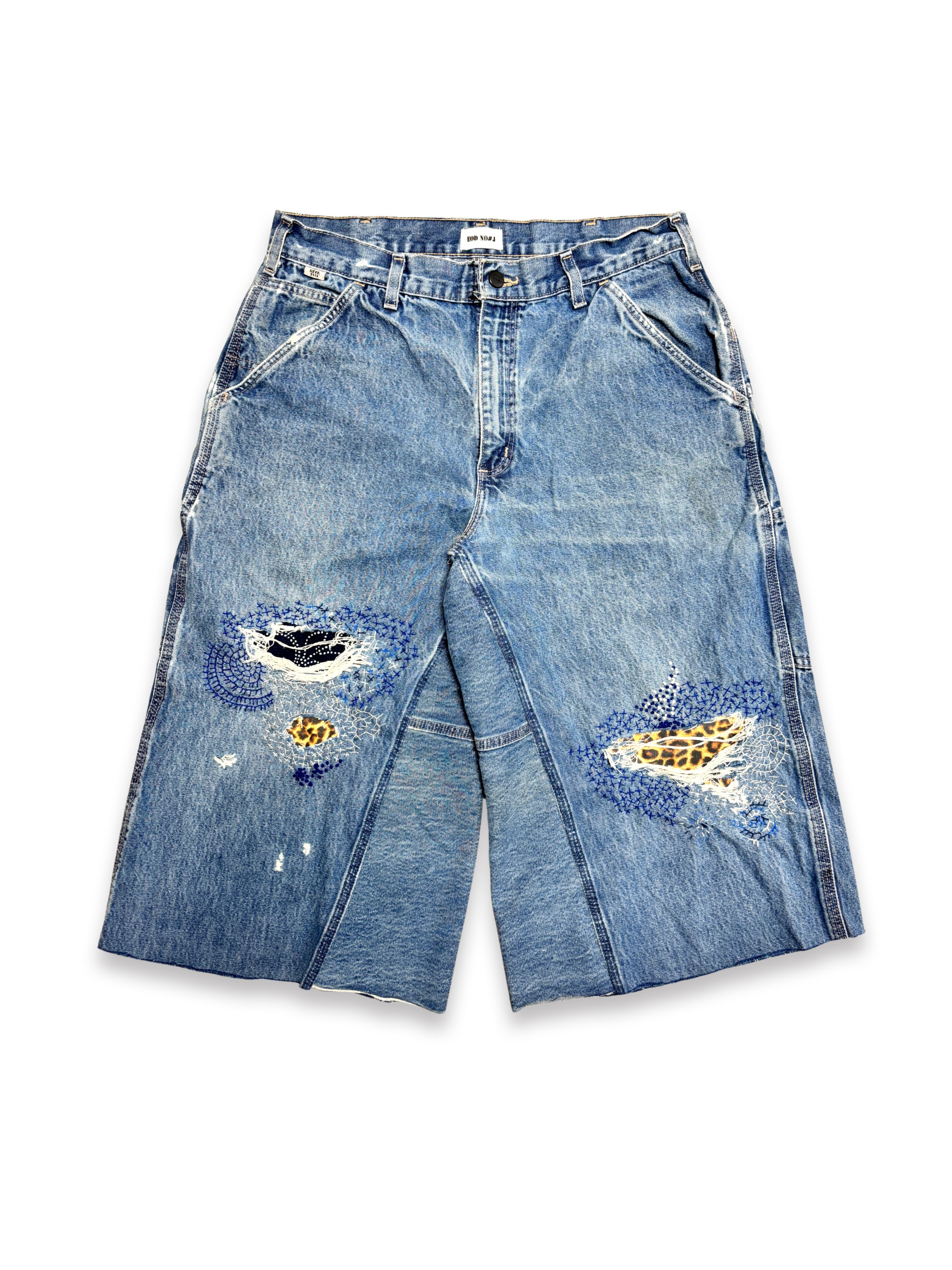 Vtg Carhartt Boro Sashiko Distressed Shorts . 018 (34")