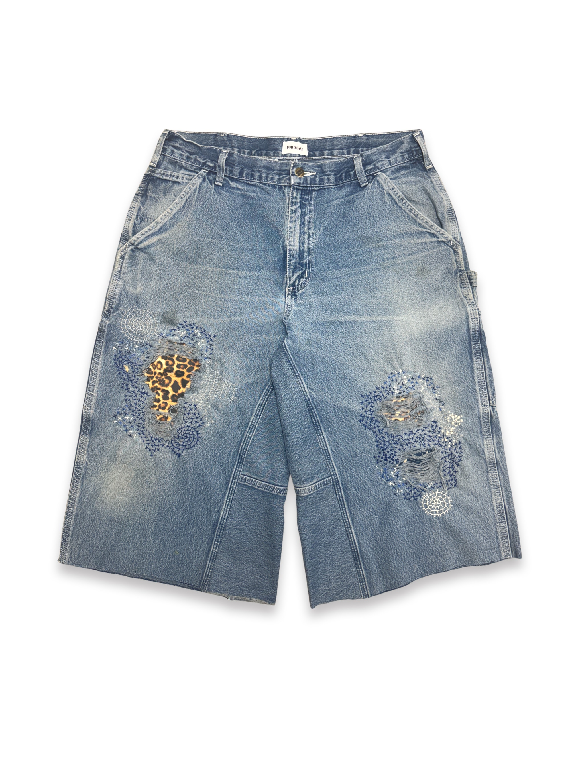 Vtg Carhartt Boro Sashiko Distressed Shorts . 021 (36")
