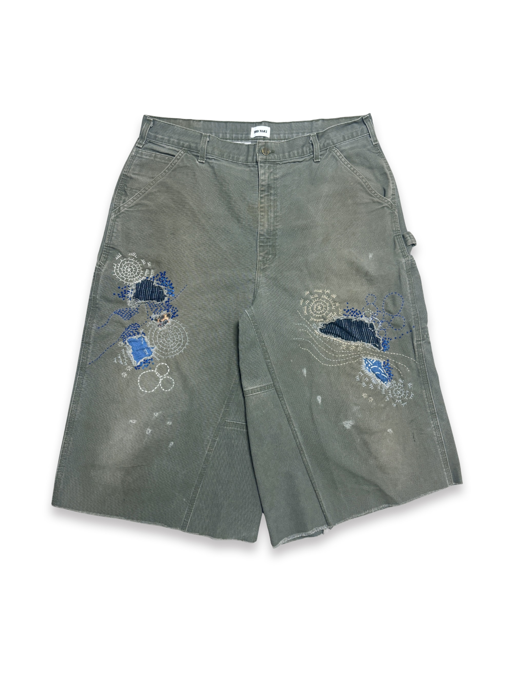 Vtg Carhartt Boro Sashiko Distressed Shorts . 025 (40")