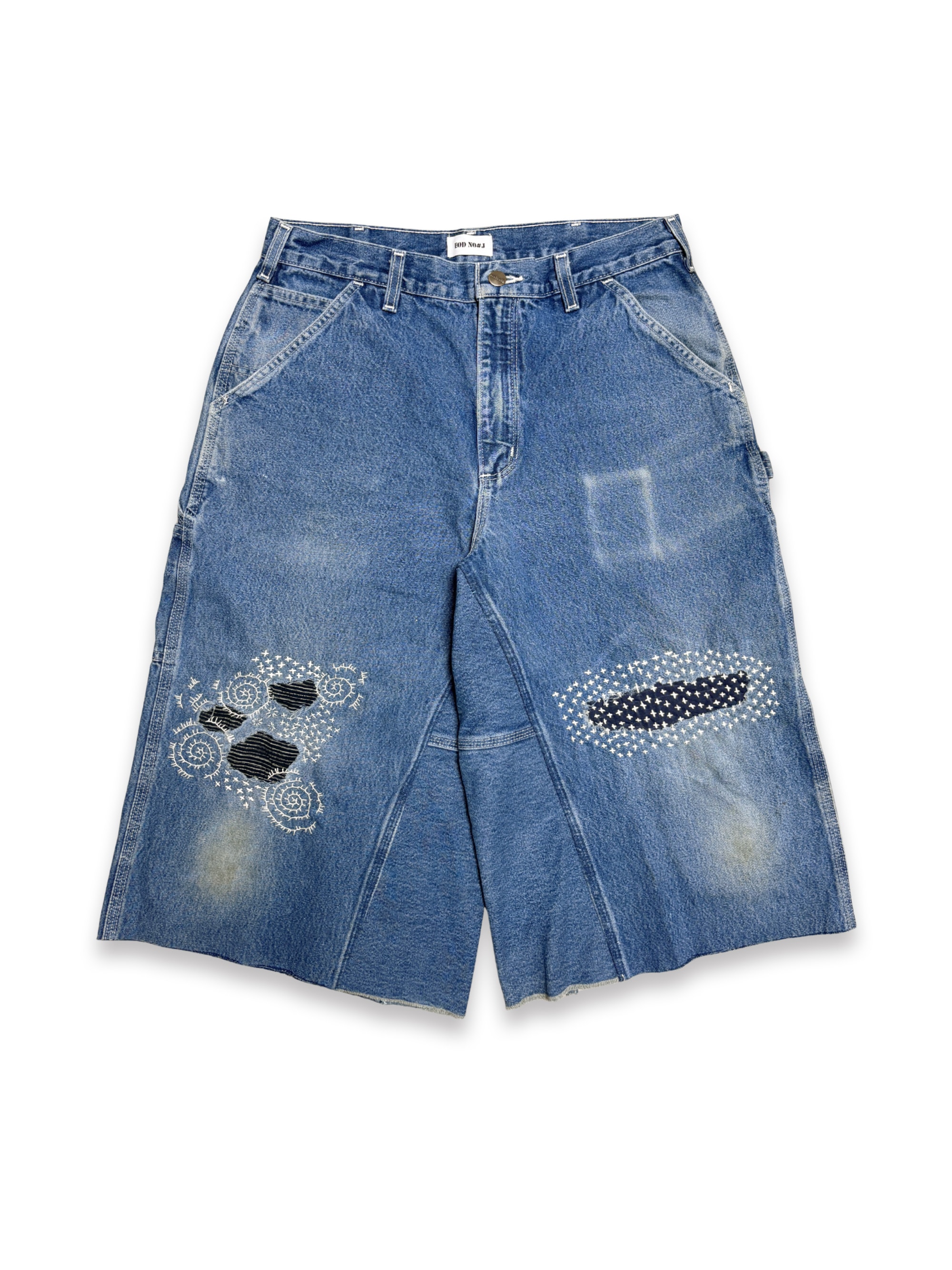 Vtg Carhartt Boro Sashiko Distressed Shorts . 033 (33")