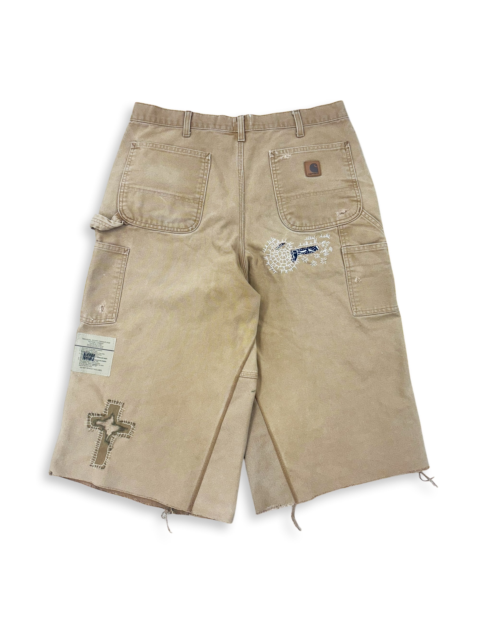 Vtg Carhartt Boro Sashiko Distressed Shorts . 001
