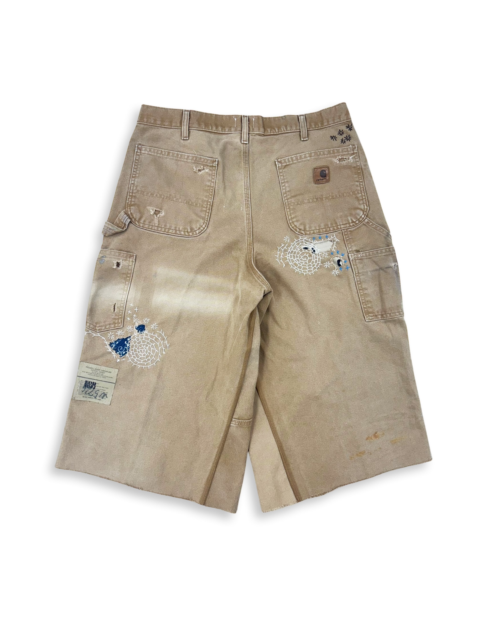 Vtg Carhartt Boro Sashiko Distressed Shorts . 002