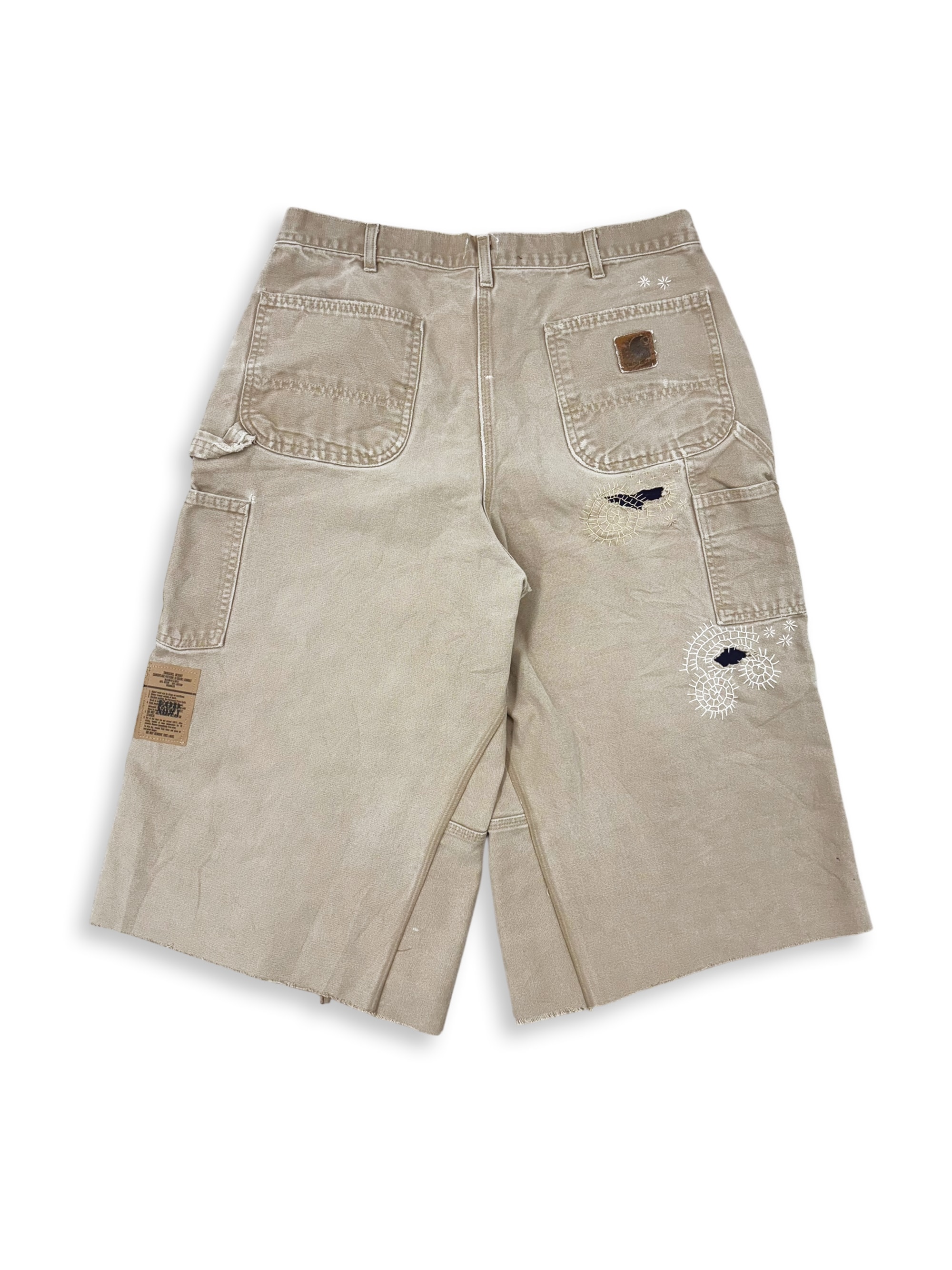 Vtg Carhartt Boro Sashiko Distressed Shorts . 004