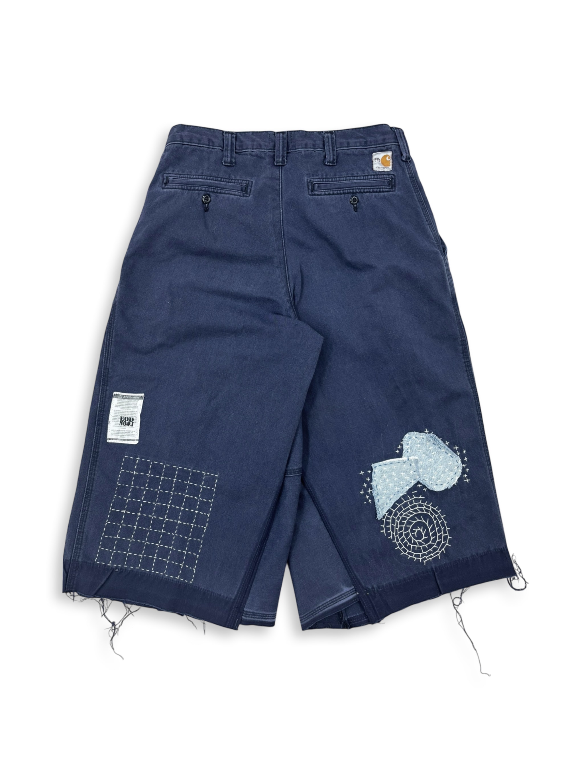 Vtg Carhartt FR Boro Sashiko Distressed Shorts . 002