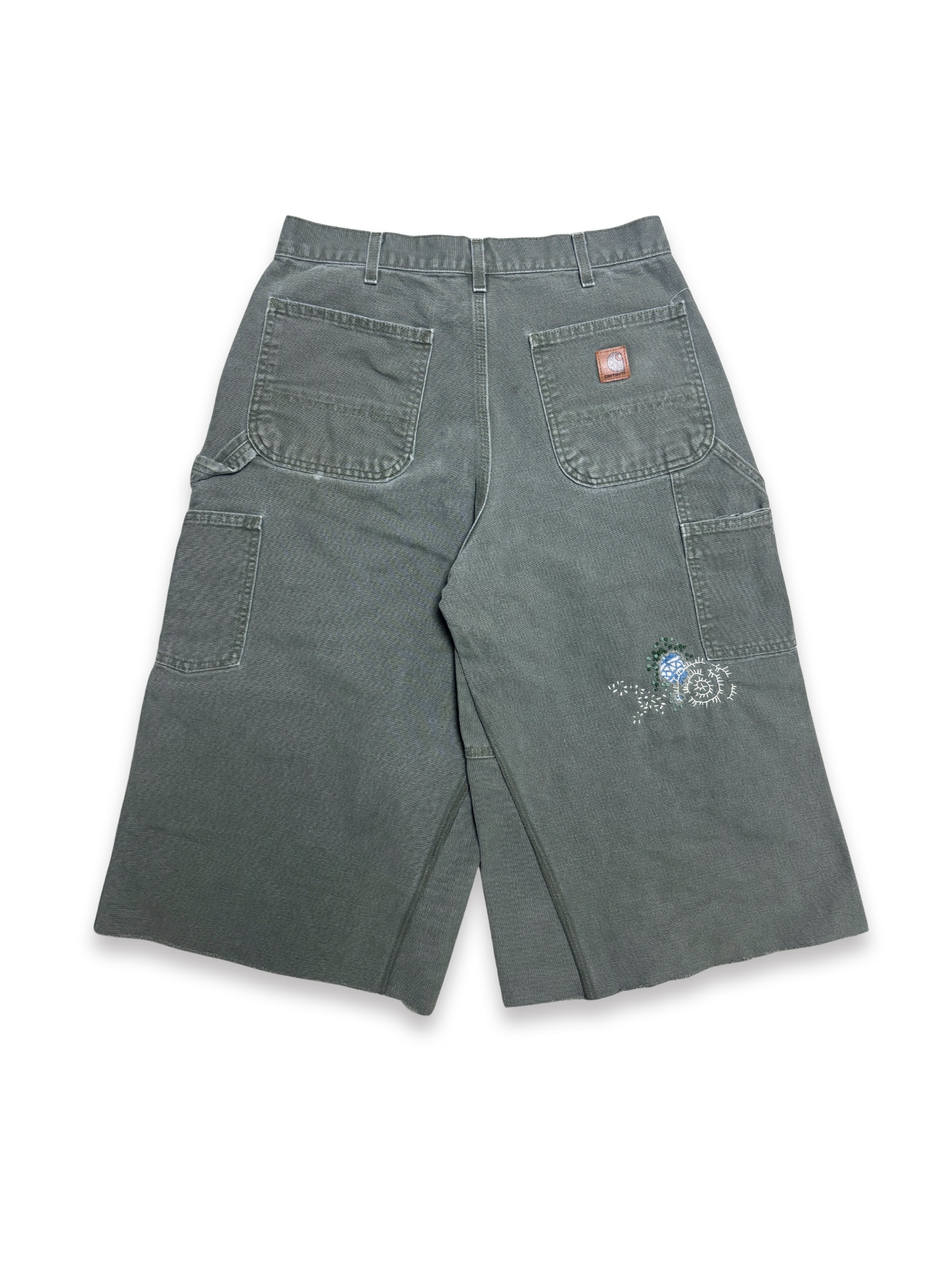 Vtg Carhartt Boro Sashiko Distressed Shorts . 028 (33")