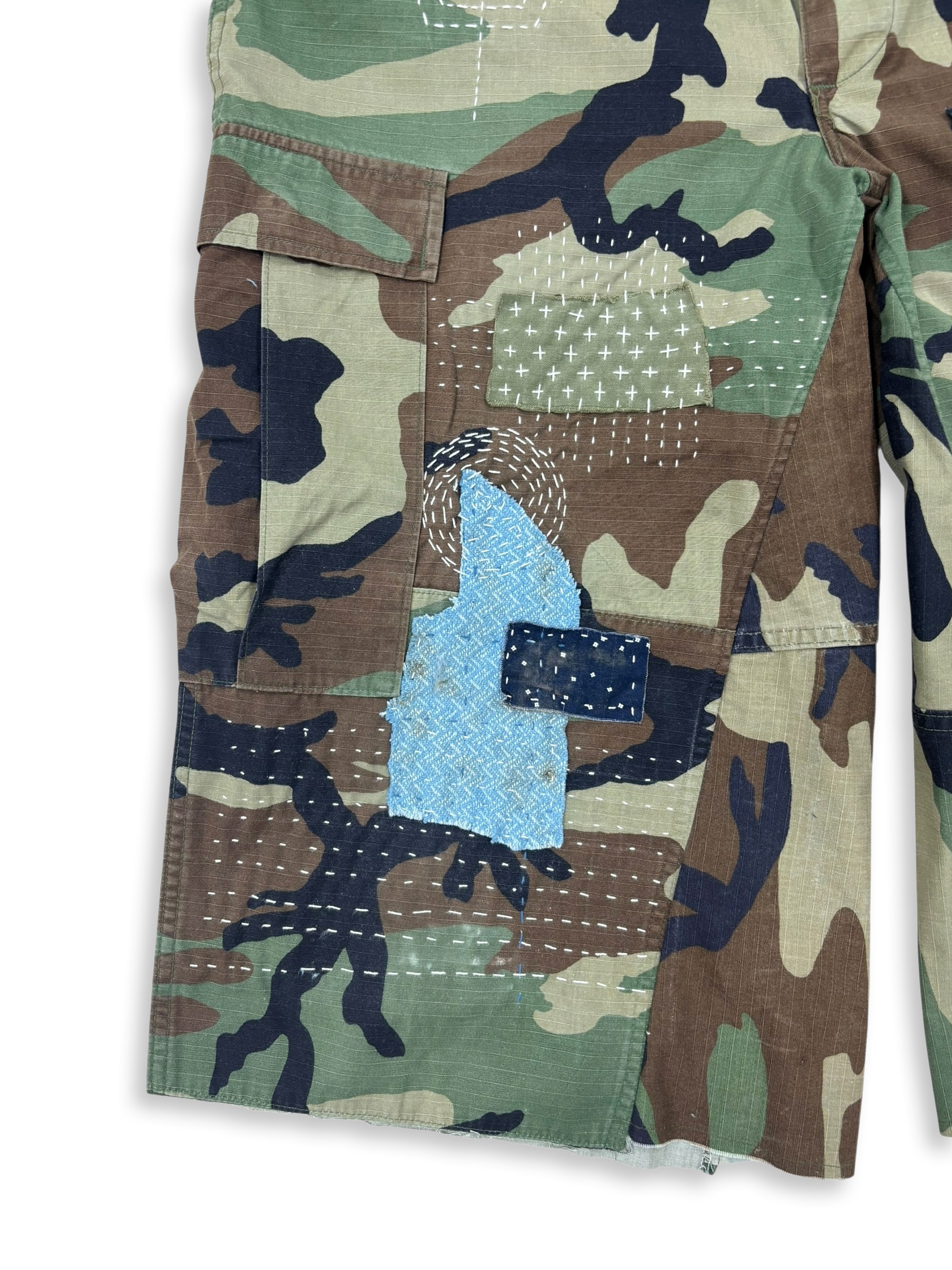 BDU Distressed Boro Sashiko Bermuda _ 002