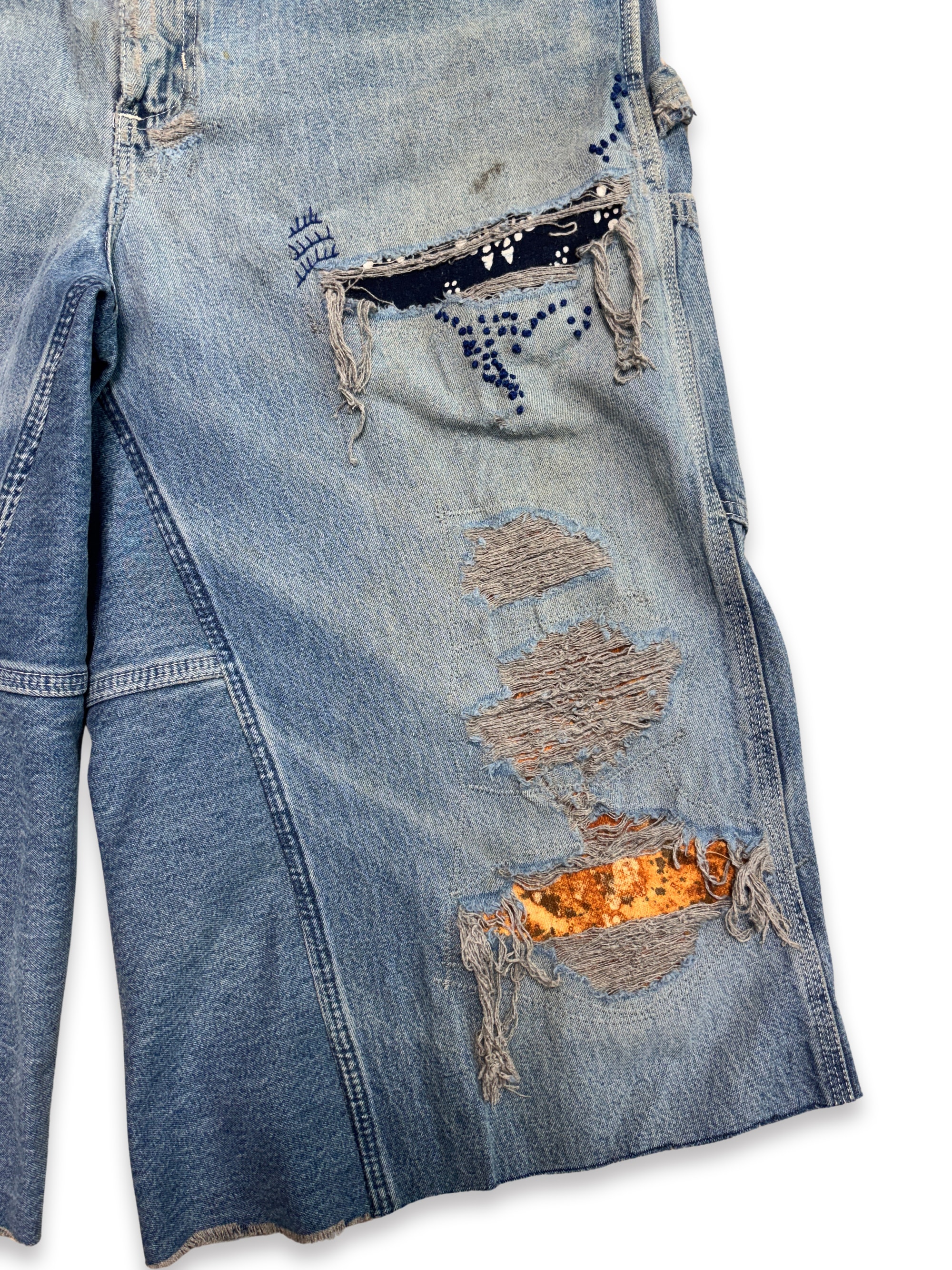 Vtg Carhartt Boro Sashiko Distressed Shorts . 015