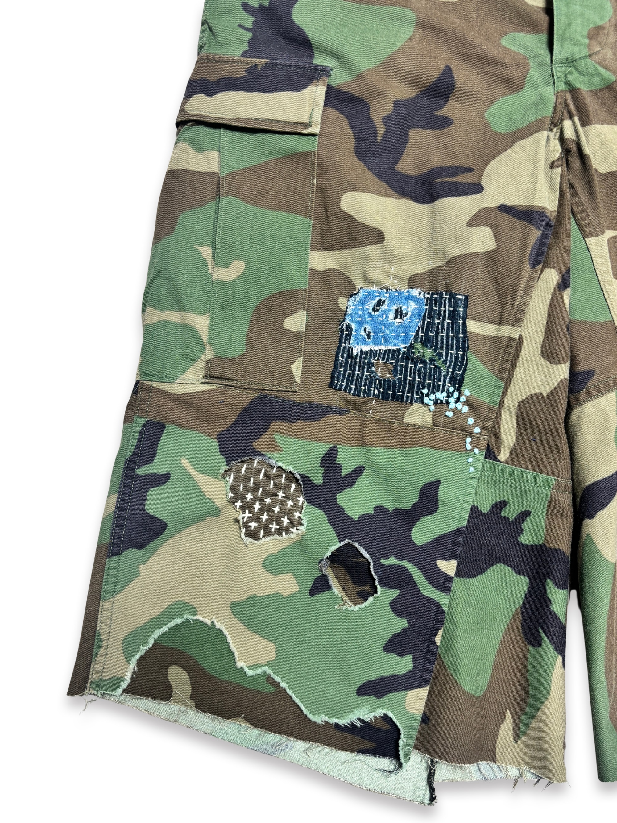 BDU Distressed Boro Sashiko Bermuda (M) _ 004