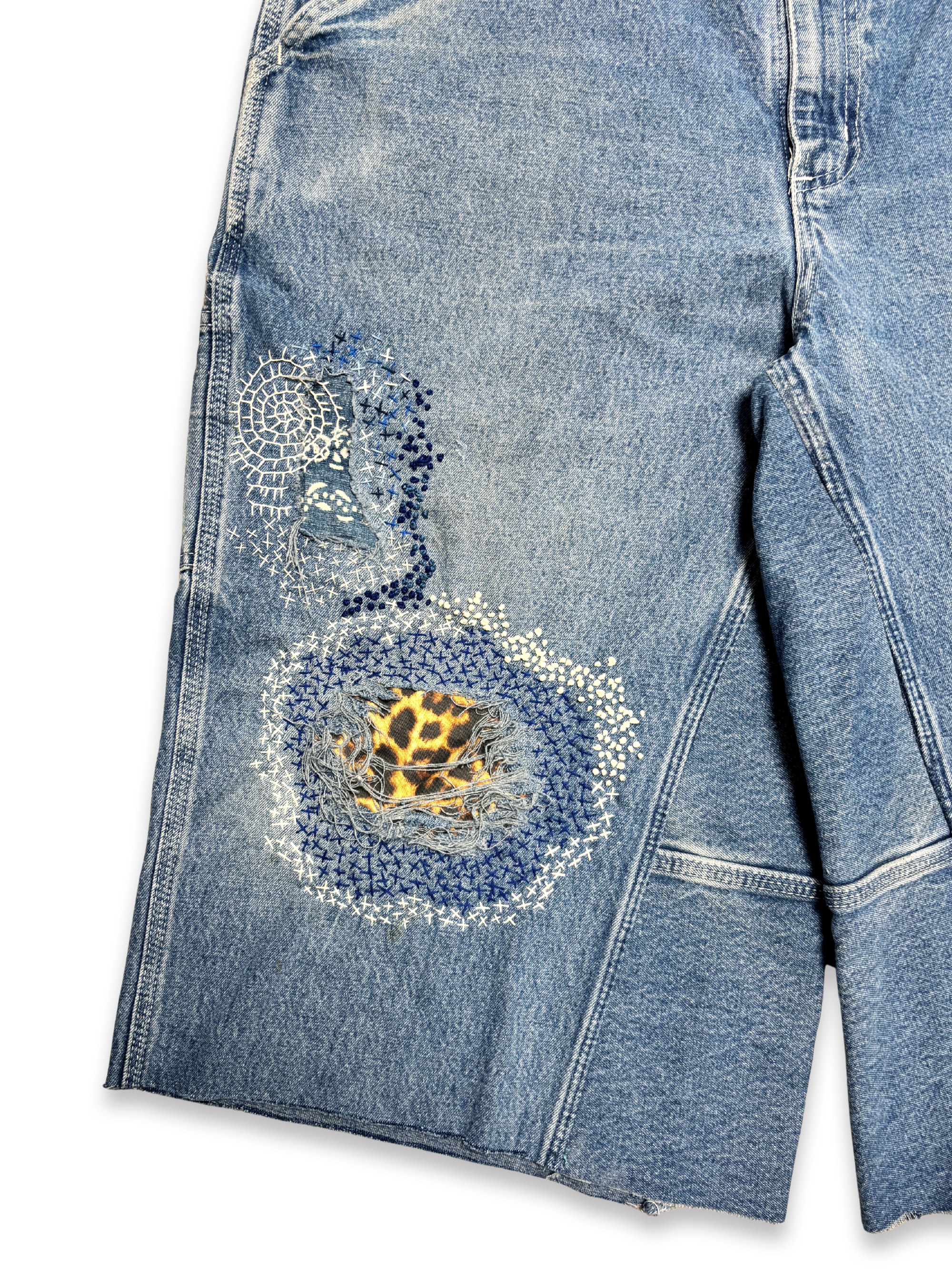 Vtg Carhartt Boro Sashiko Distressed Shorts . 019 (36")