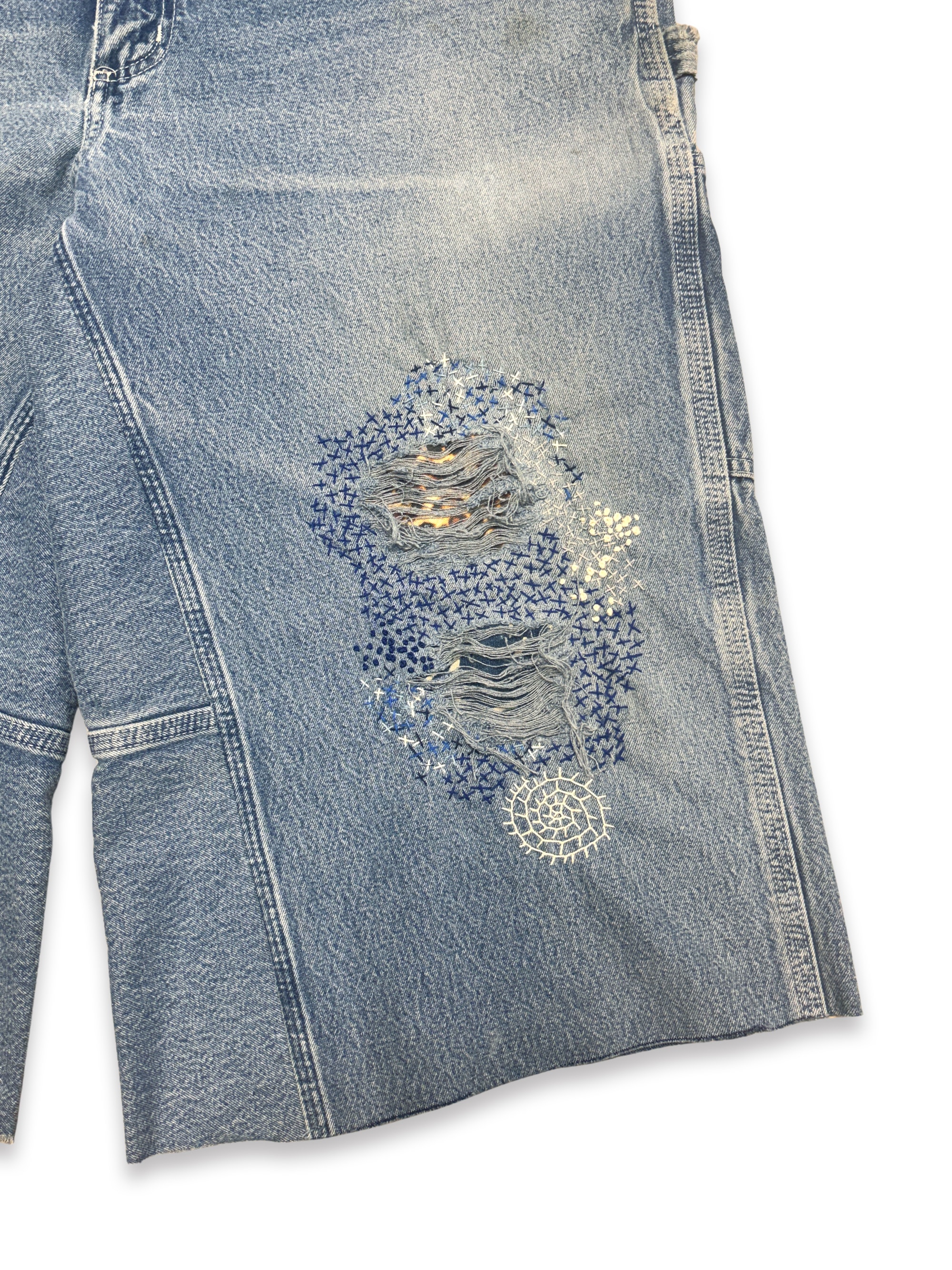 Vtg Carhartt Boro Sashiko Distressed Shorts . 021 (36")