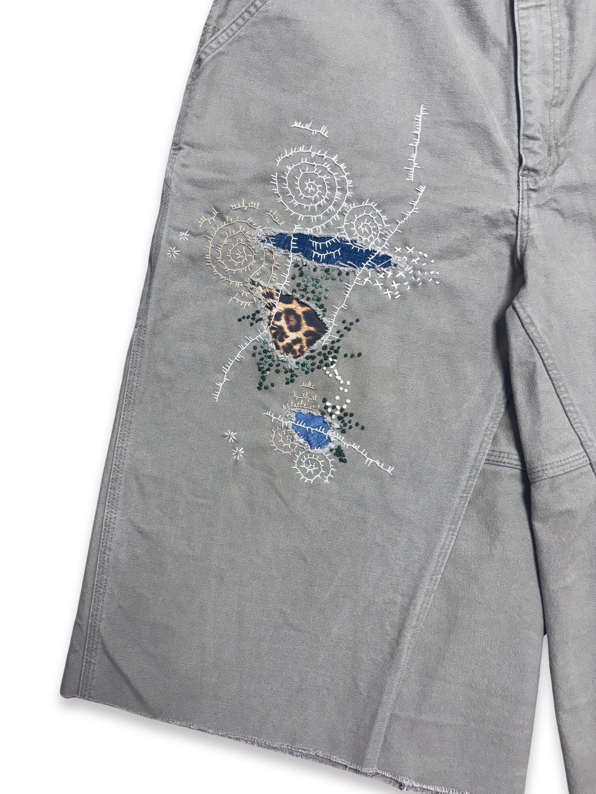 Vtg Carhartt Boro Sashiko Distressed Shorts . 024 (40")