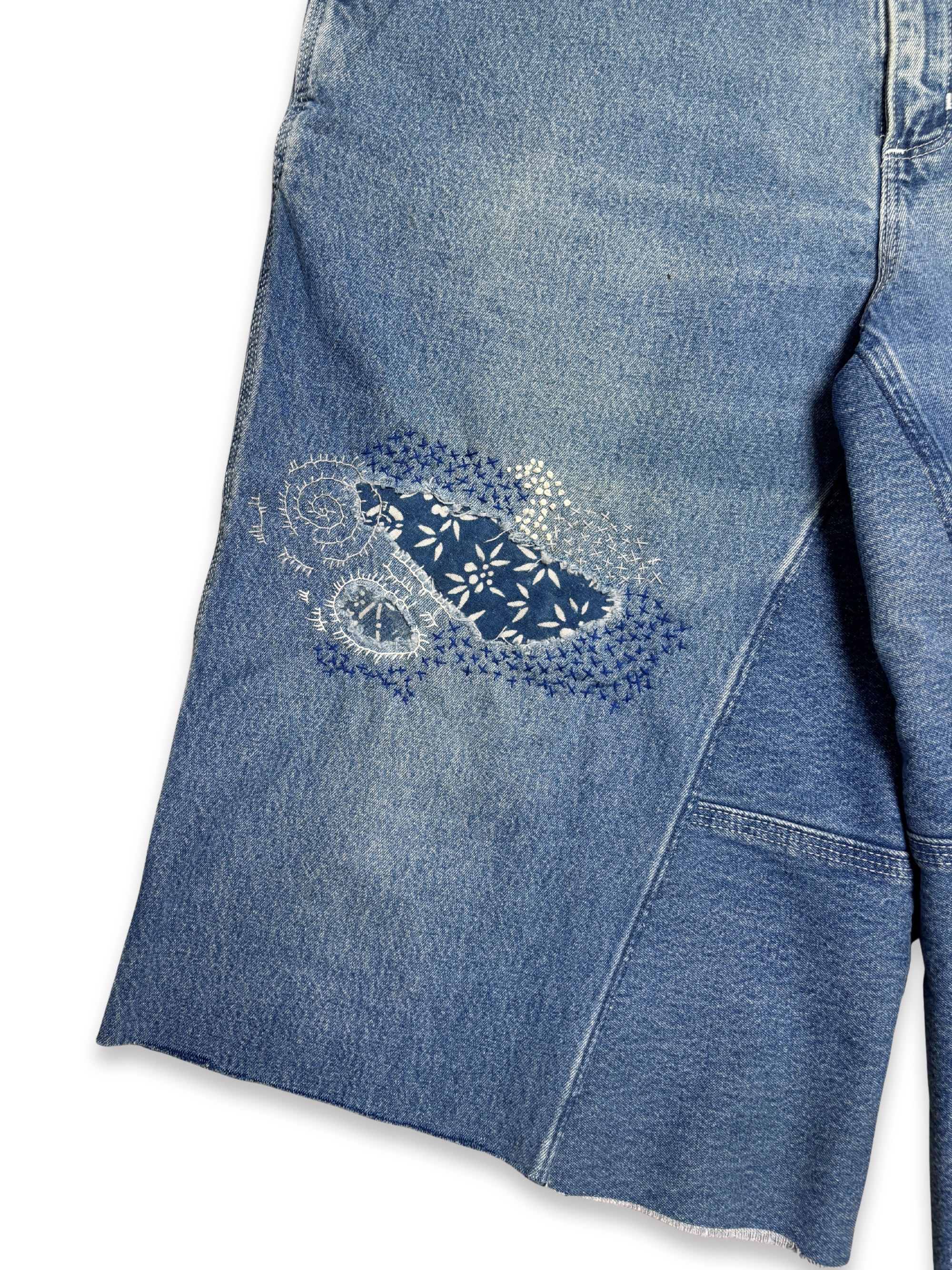 Vtg Carhartt Boro Sashiko Distressed Shorts . 032 (38")