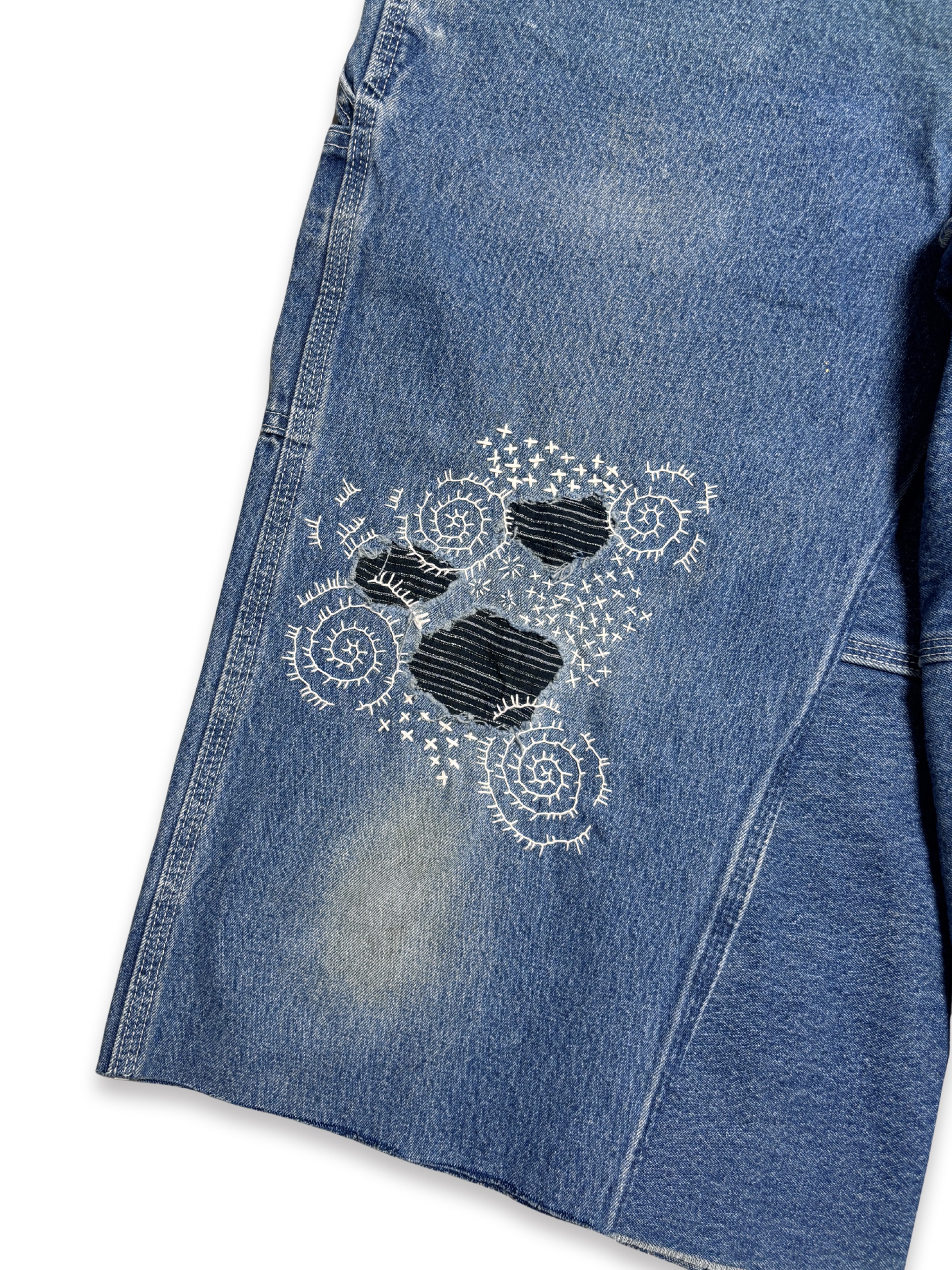 Vtg Carhartt Boro Sashiko Distressed Shorts . 033 (33")