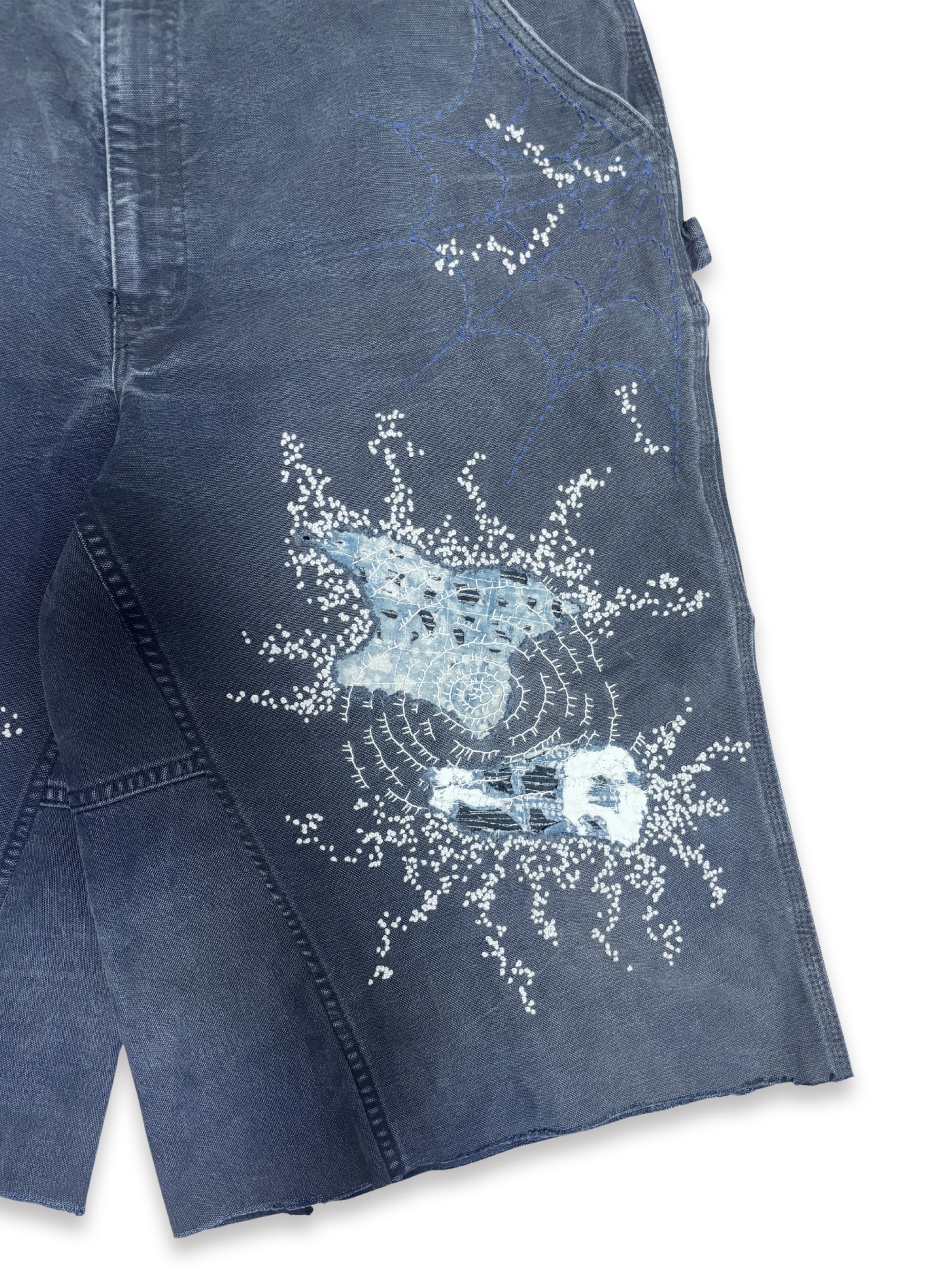 Vtg Carhartt Boro Sashiko Distressed Shorts . 036 (40")