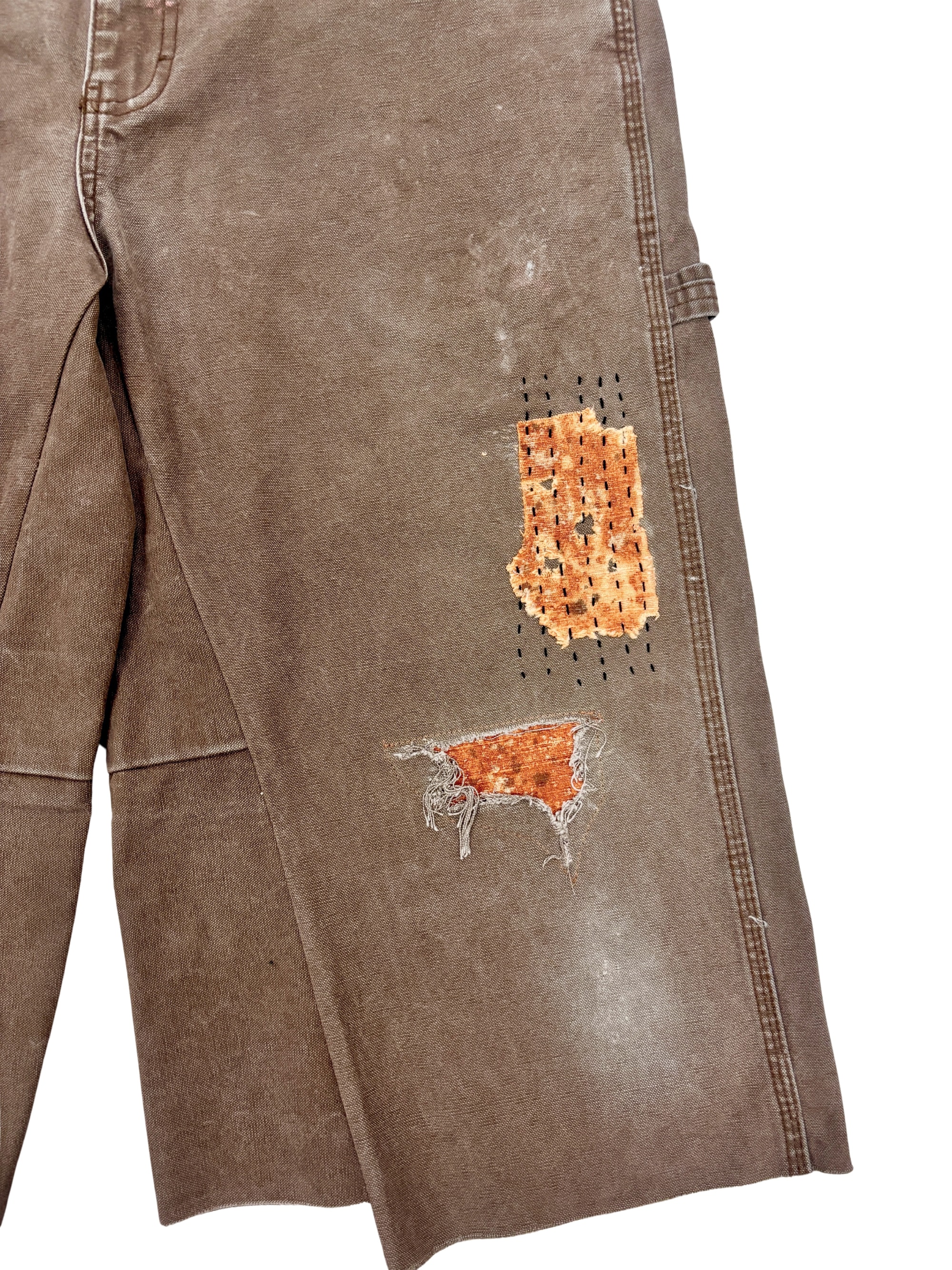 Vtg Dickies Sashiko Distressed Shorts . 001