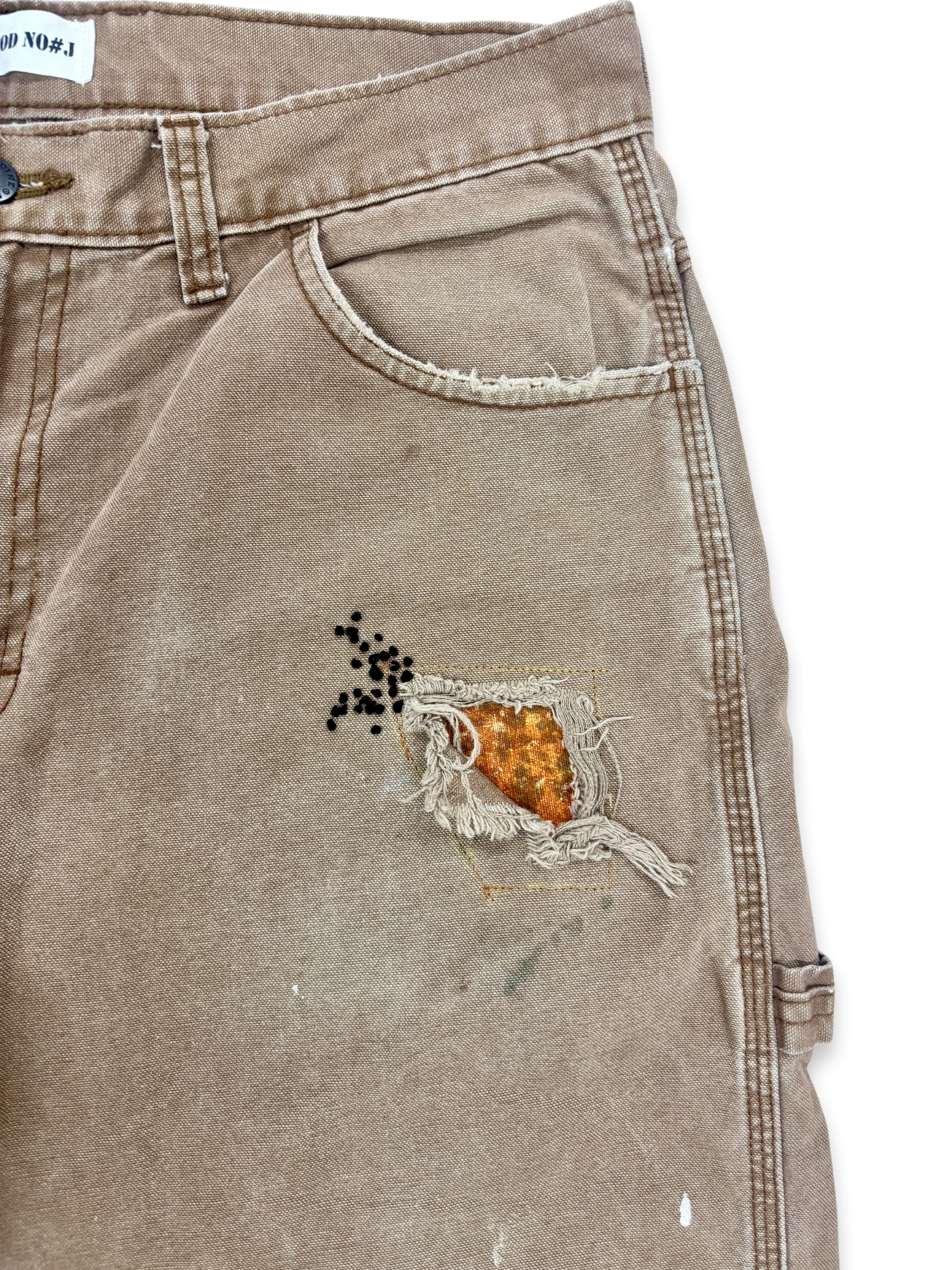 Vtg Dickies Sashiko Distressed Shorts . 003