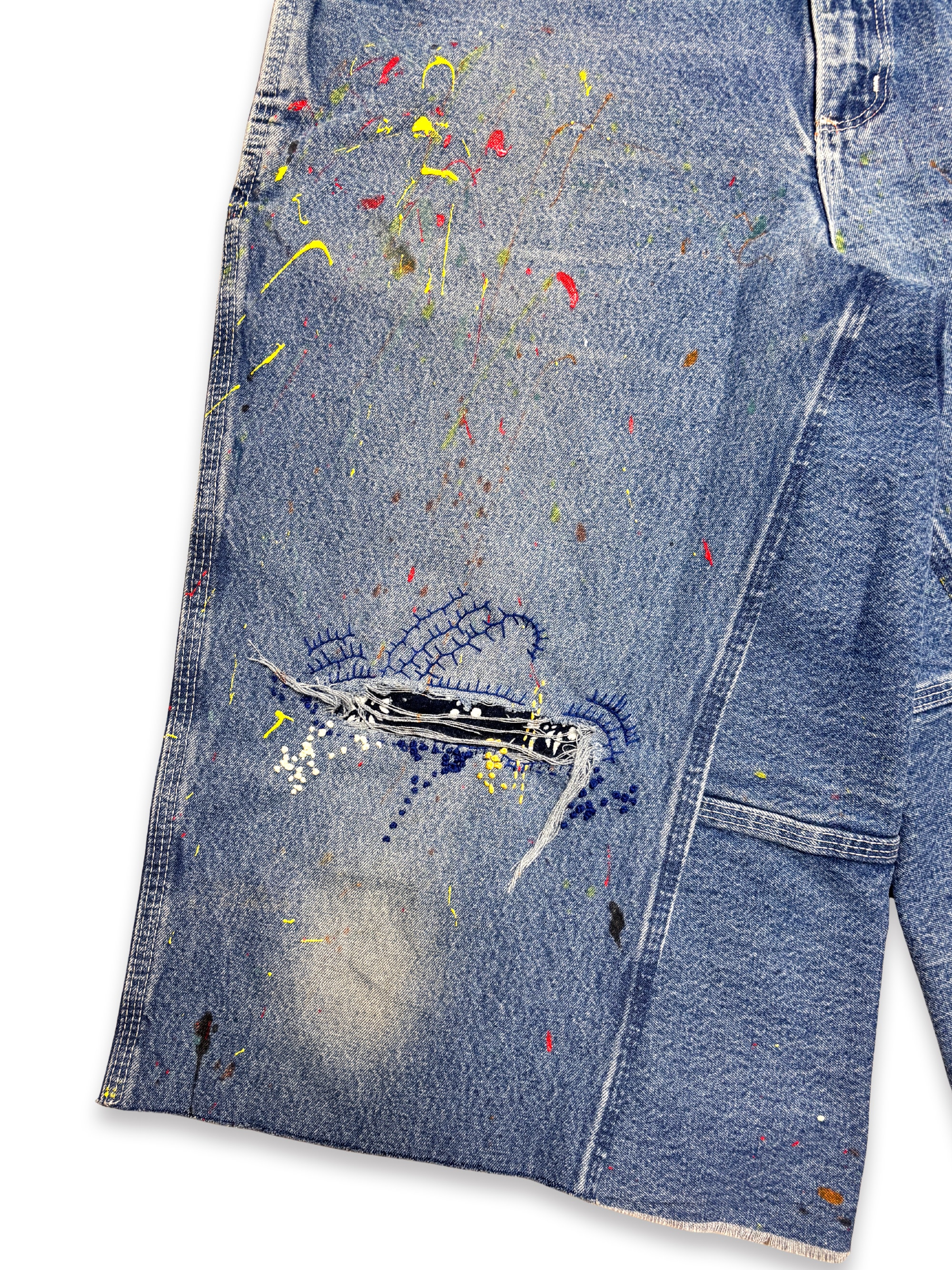 Vtg Carhartt Boro Sashiko Distressed Shorts . 016