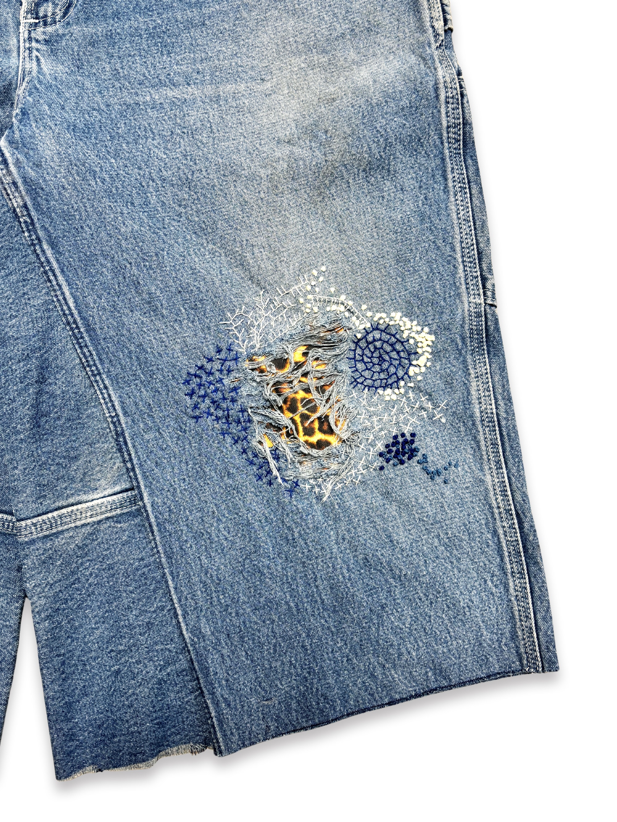 Vtg Carhartt Boro Sashiko Distressed Shorts . 019 (36")