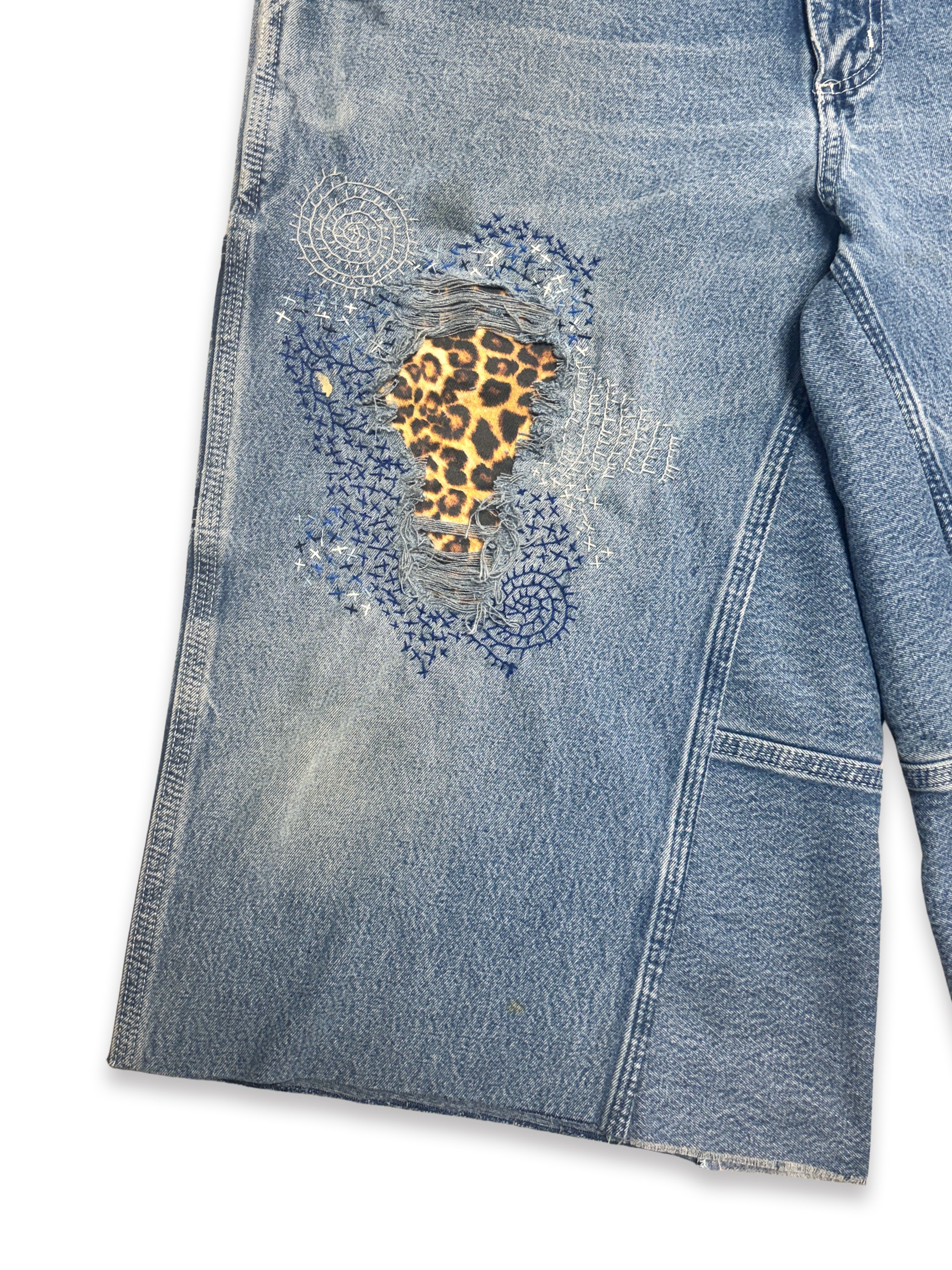 Vtg Carhartt Boro Sashiko Distressed Shorts . 021 (36")