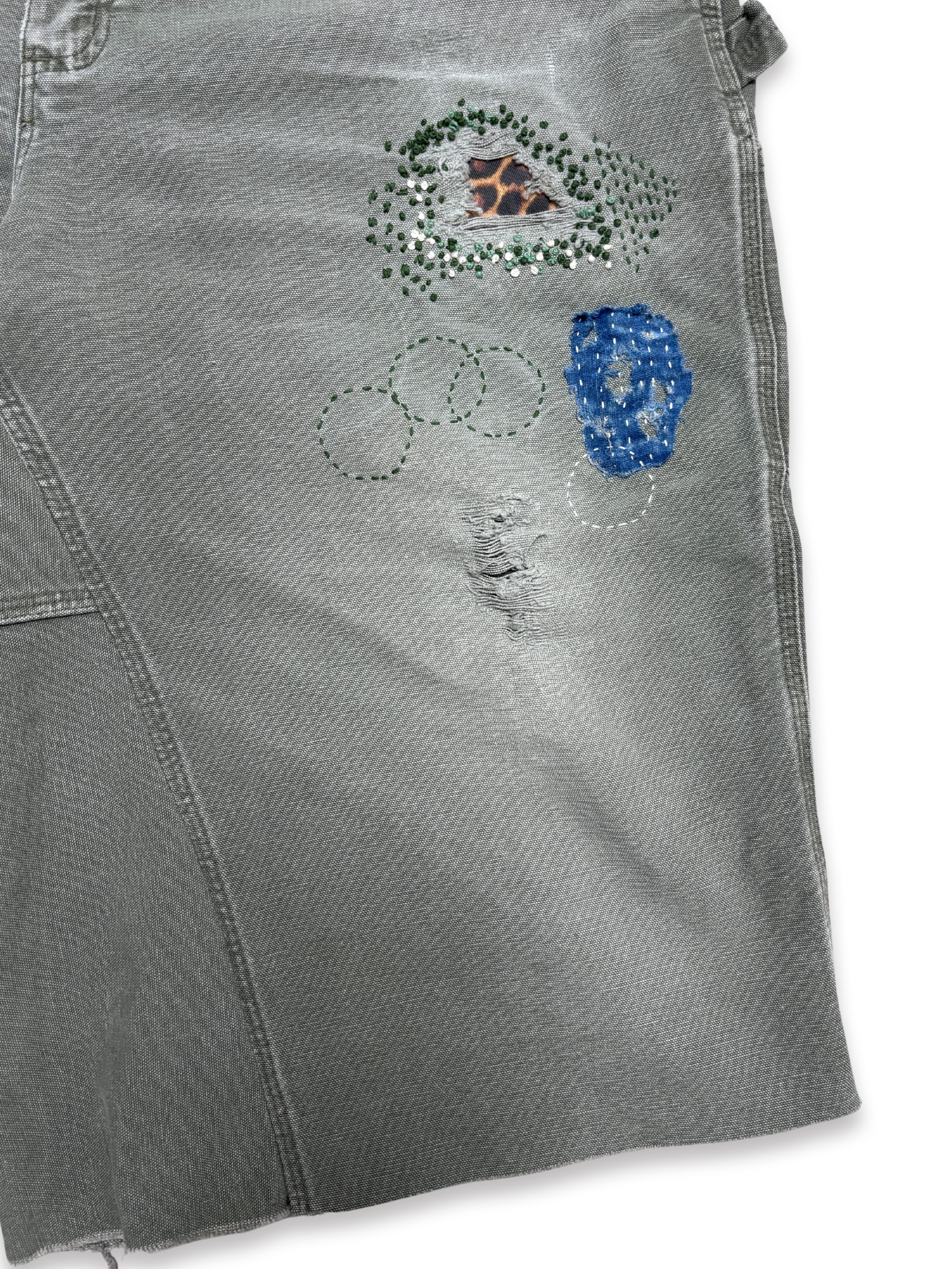 Vtg Carhartt Boro Sashiko Distressed Shorts . 030 (40")