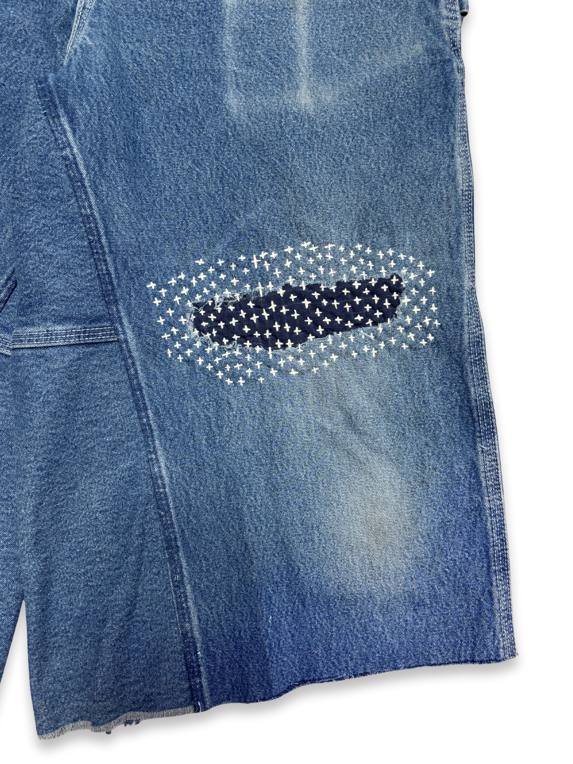 Vtg Carhartt Boro Sashiko Distressed Shorts . 033 (33")
