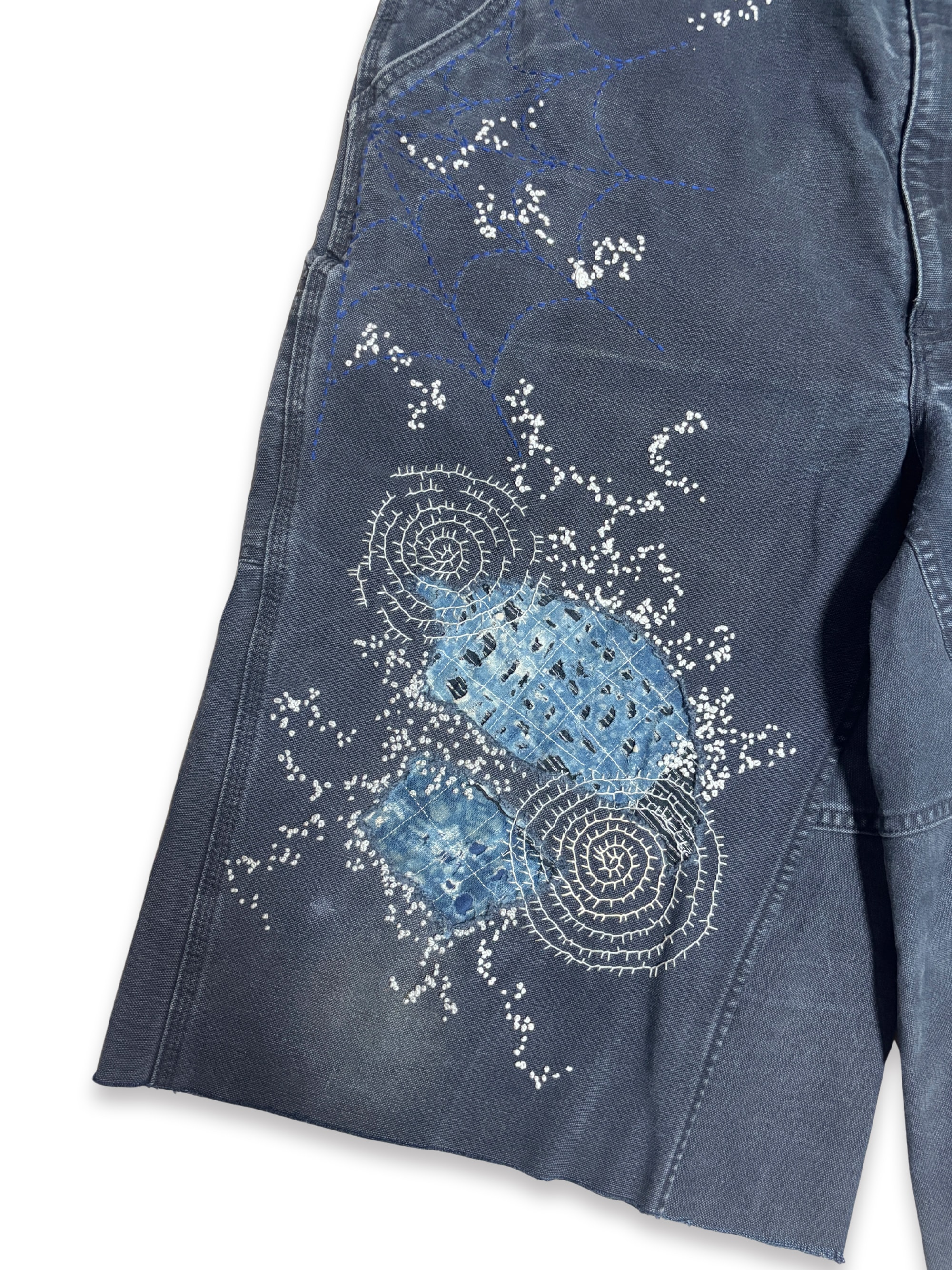 Vtg Carhartt Boro Sashiko Distressed Shorts . 036 (40")