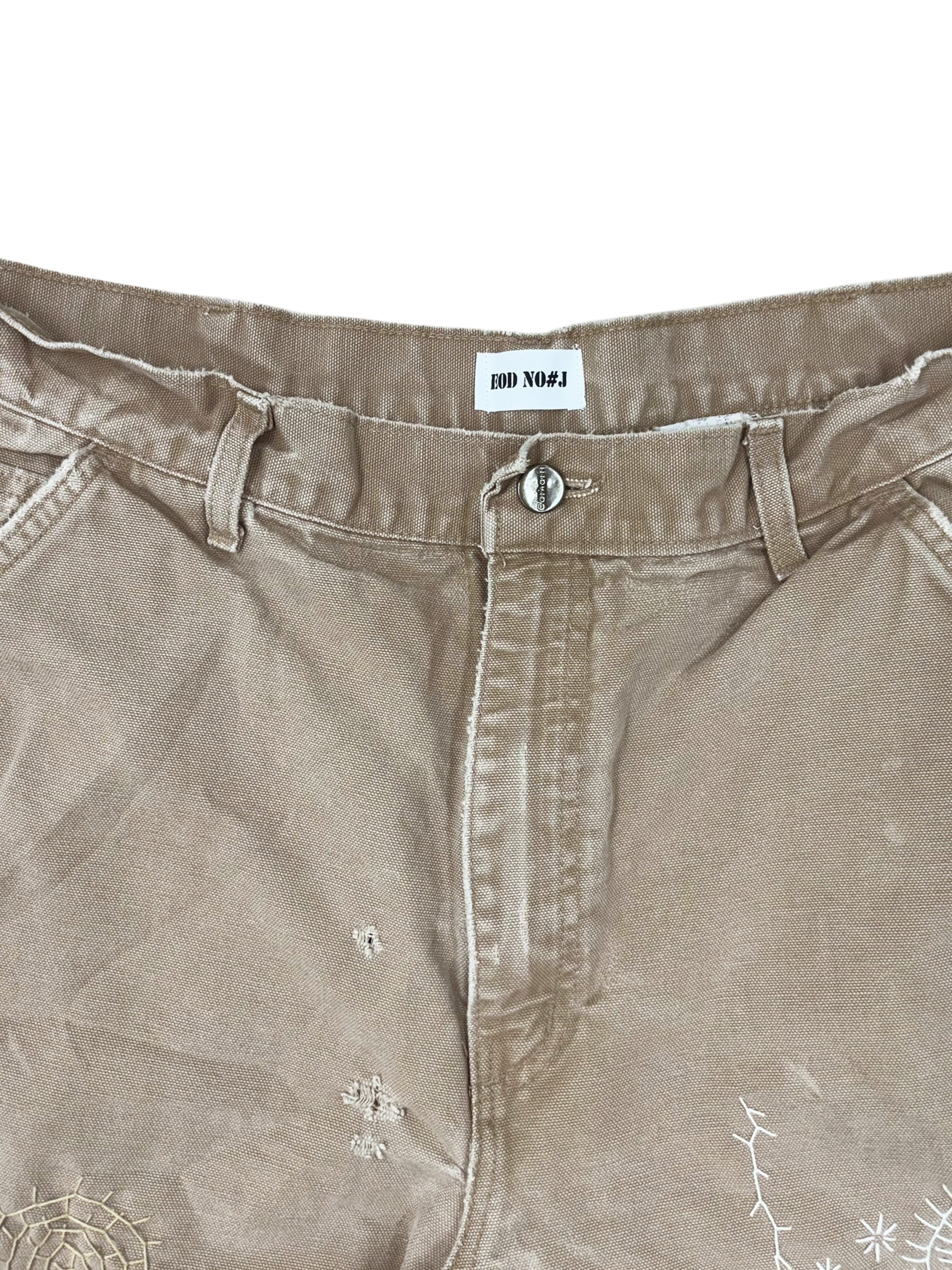 Vtg Carhartt Boro Sashiko Distressed Shorts . 004