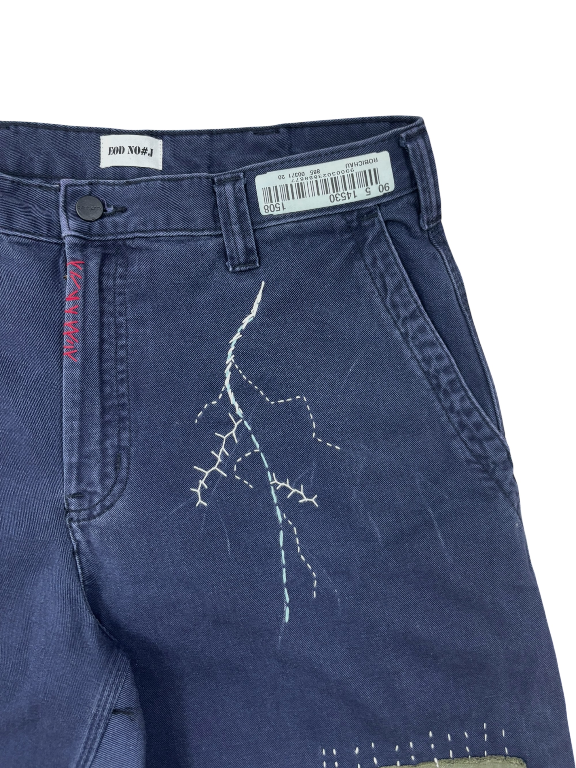 Vtg Carhartt FR Boro Sashiko Distressed Shorts . 002