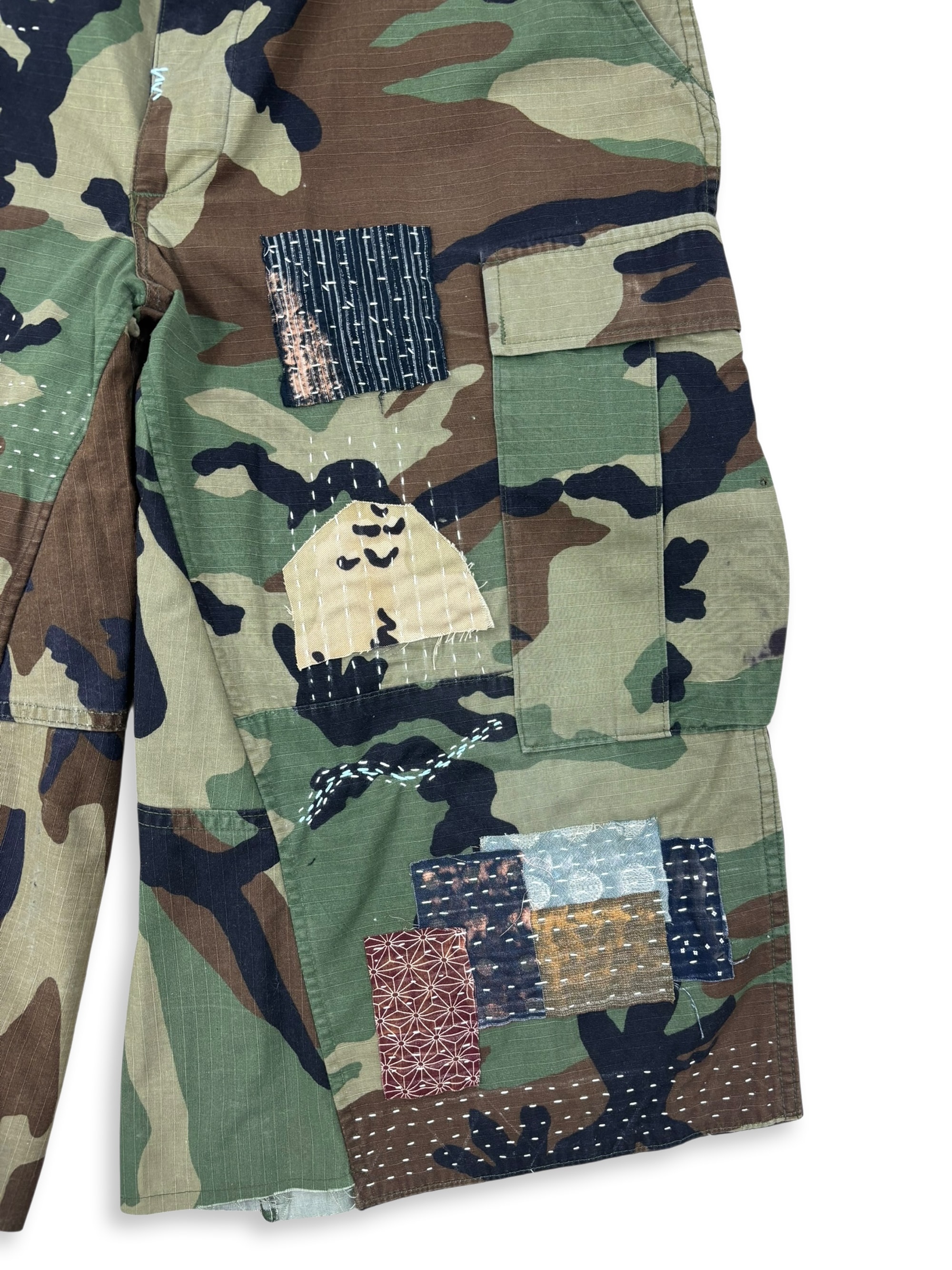 BDU Distressed Boro Sashiko Bermuda _ 002