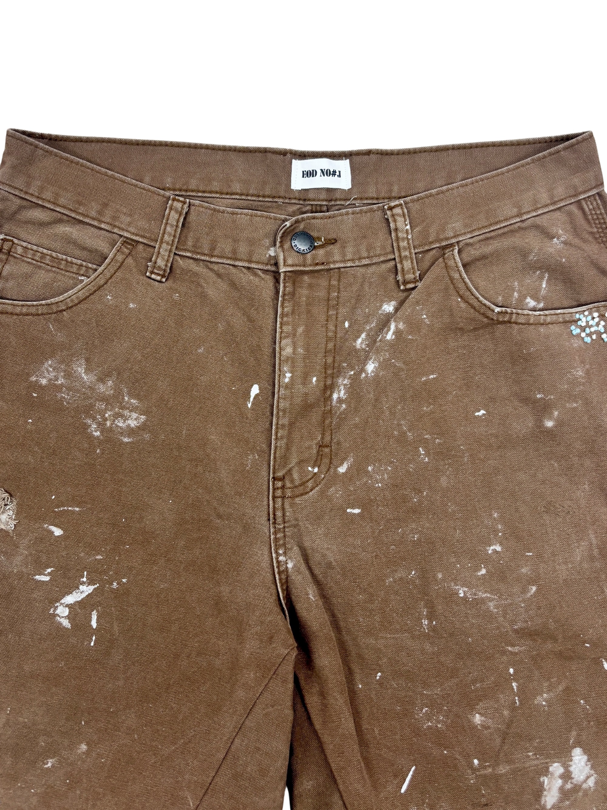 Vtg Dickies Sashiko Distressed Shorts . 004