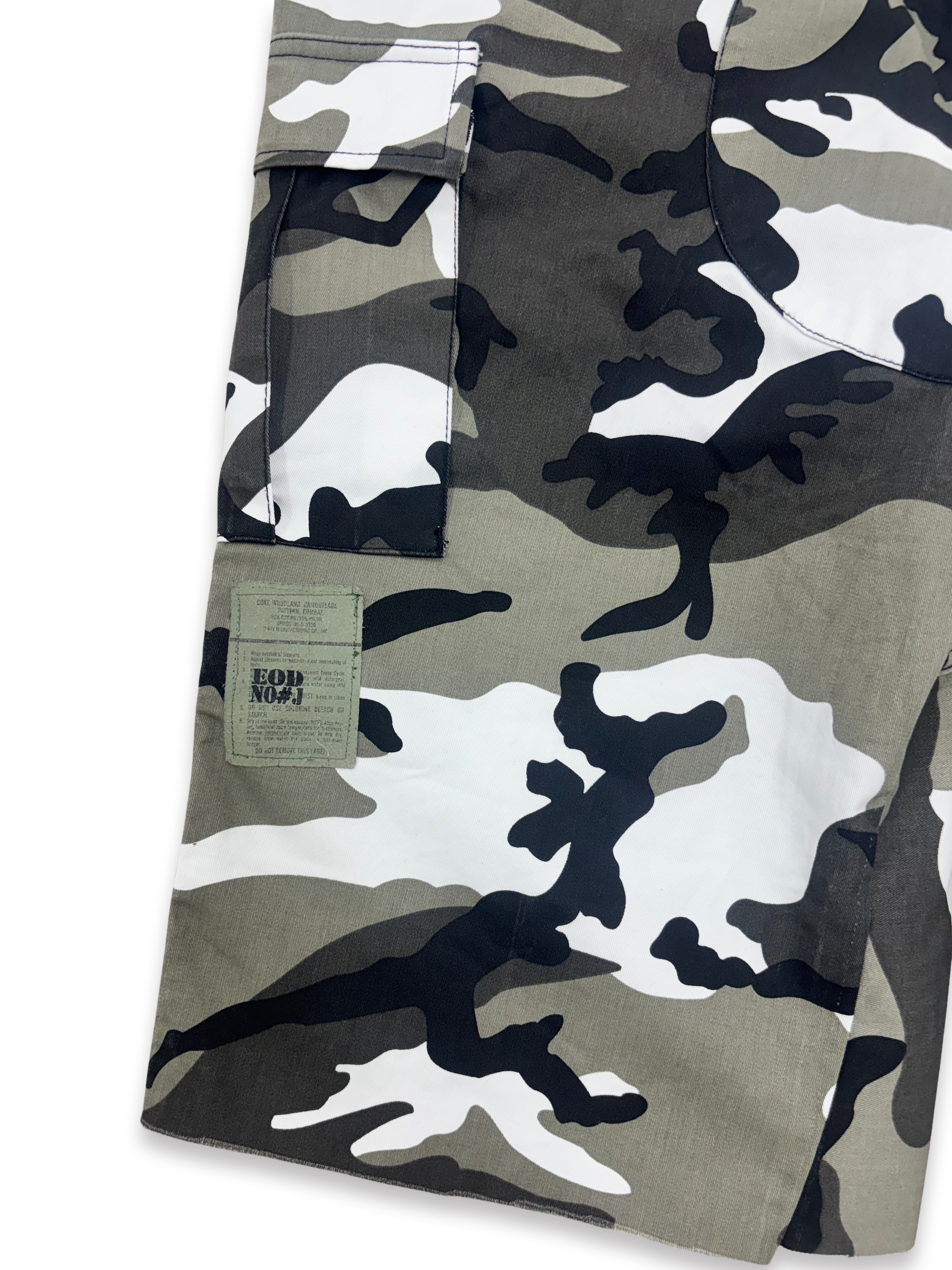 Distressed Sashiko Snow camo Bermuda _ 003
