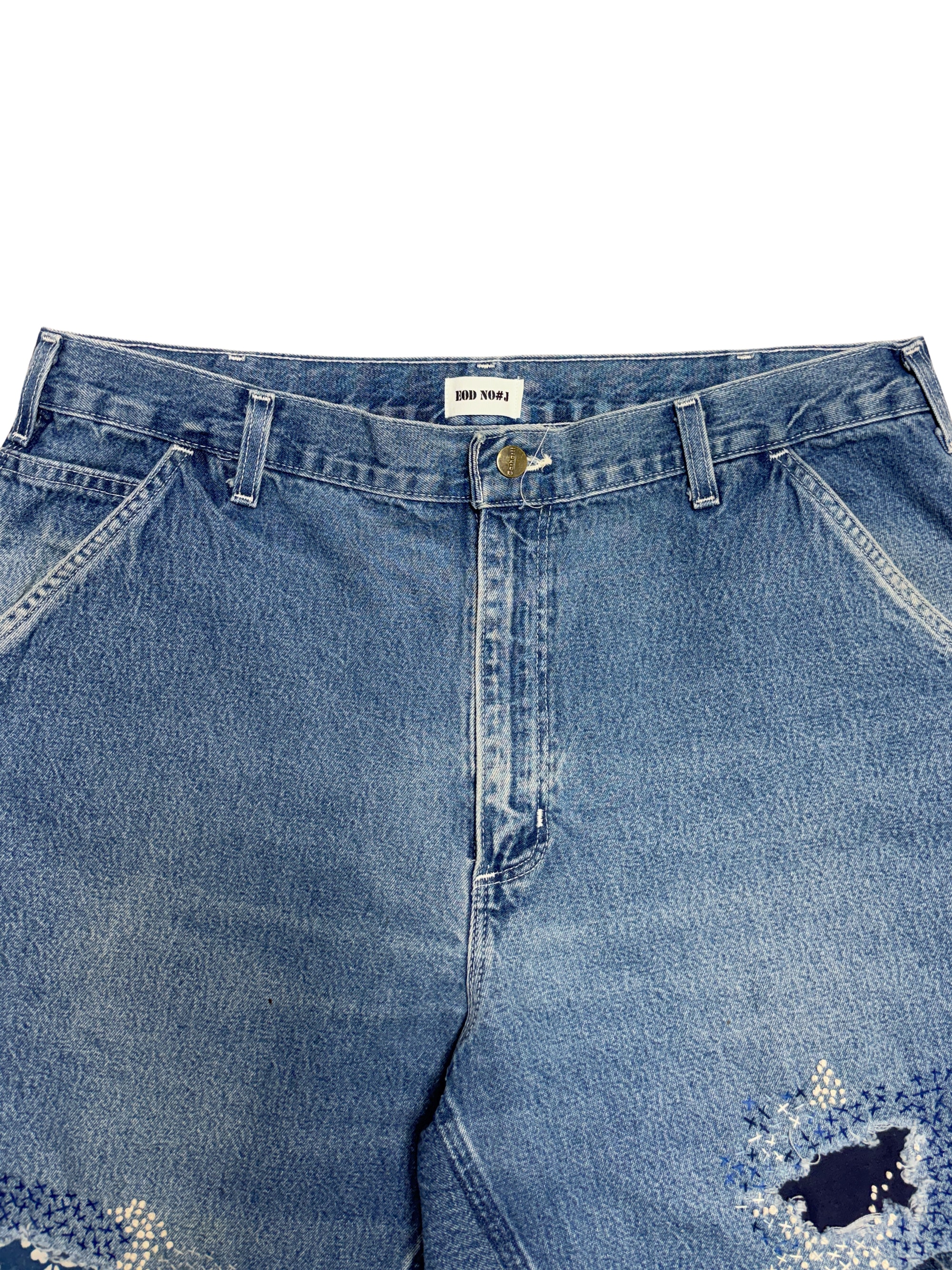 Vtg Carhartt Boro Sashiko Distressed Shorts . 032 (38")