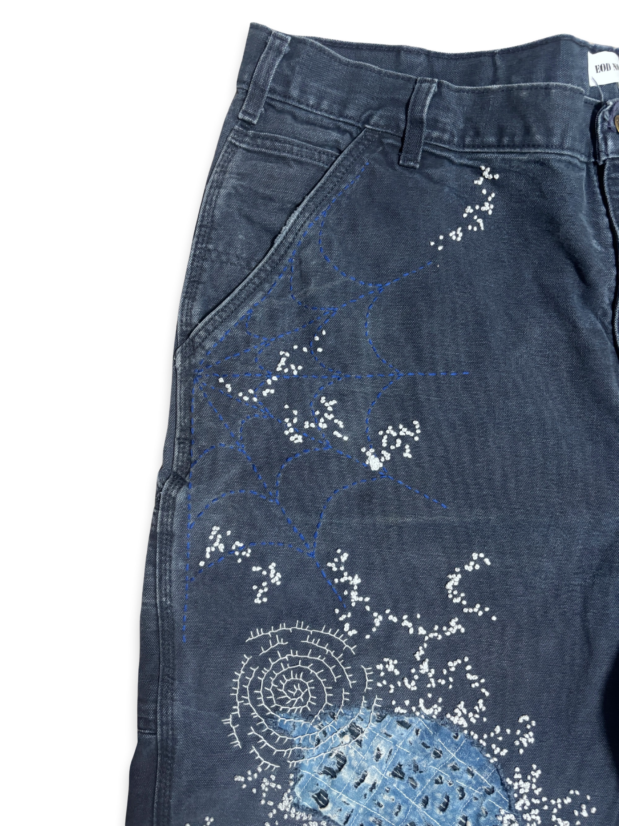 Vtg Carhartt Boro Sashiko Distressed Shorts . 036 (40")