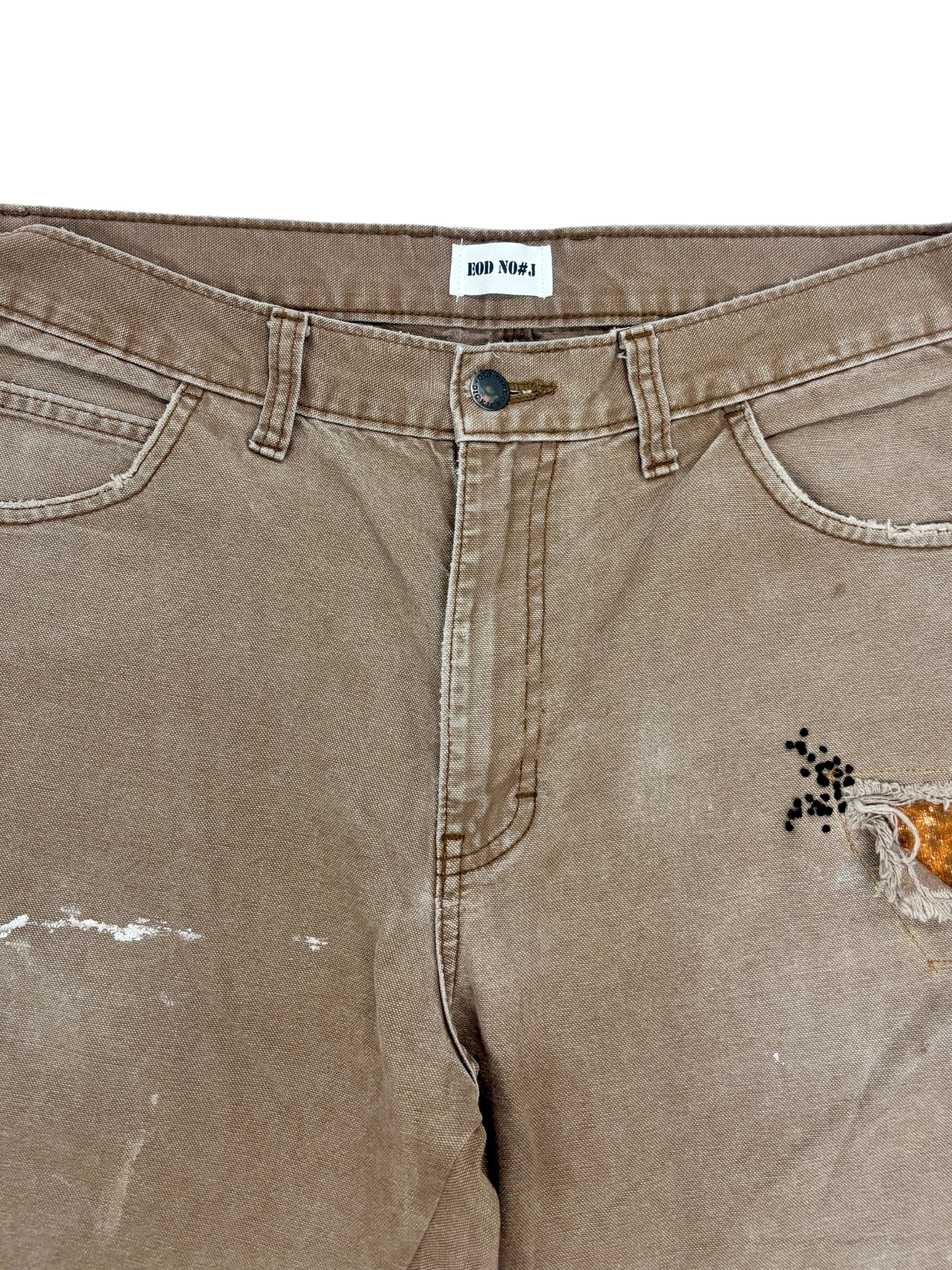 Vtg Dickies Sashiko Distressed Shorts . 003