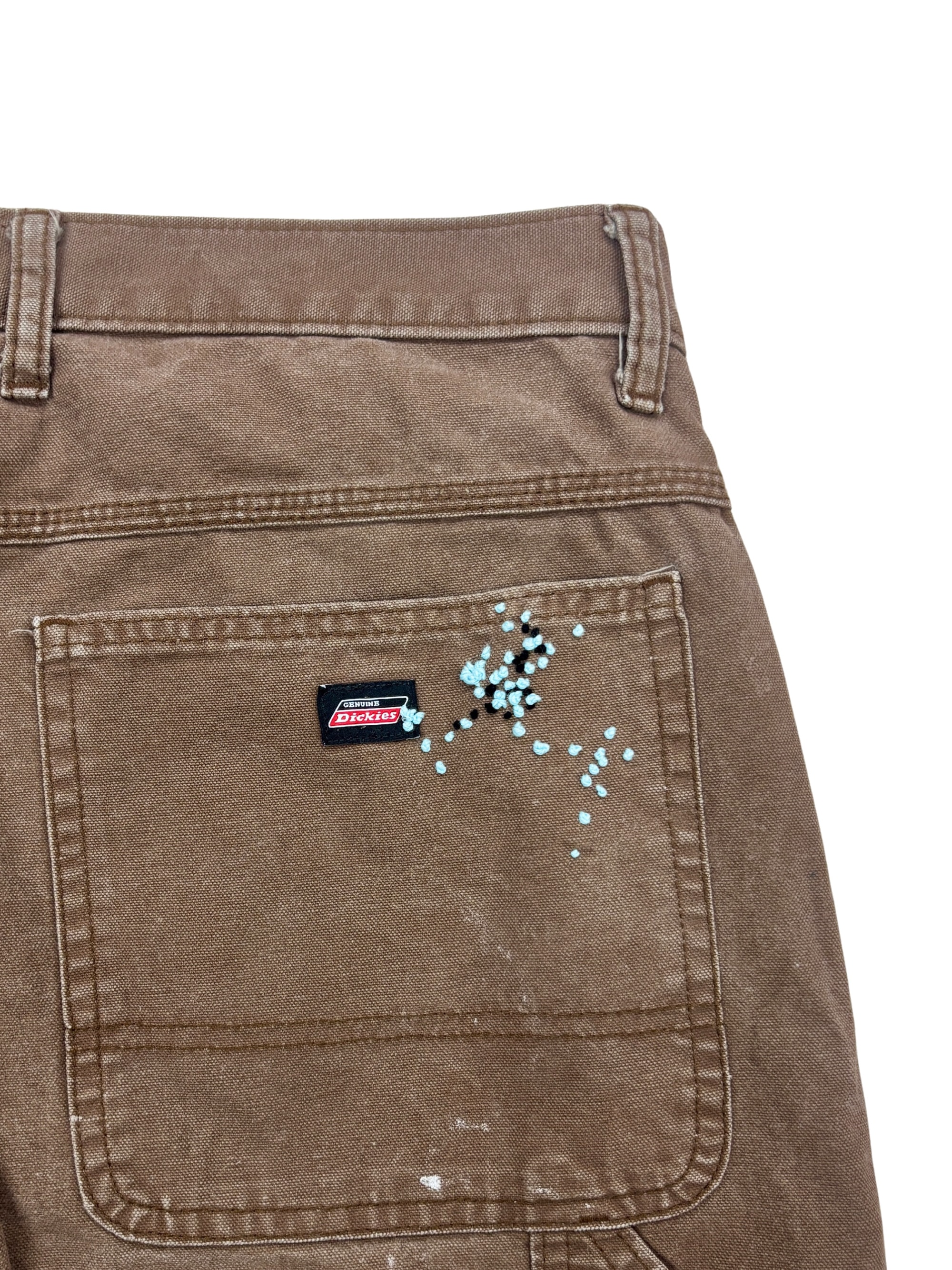 Vtg Dickies Sashiko Distressed Shorts . 004