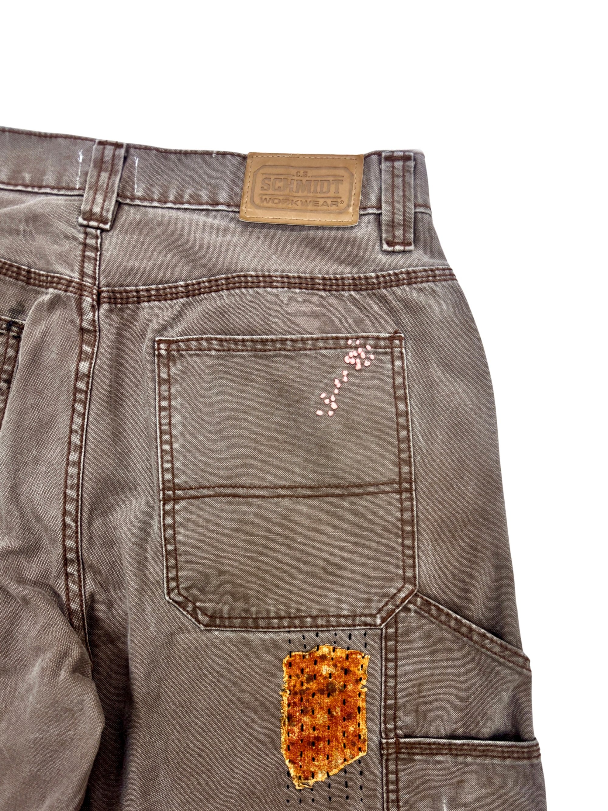 Vtg Schmidt Sashiko Distressed Shorts