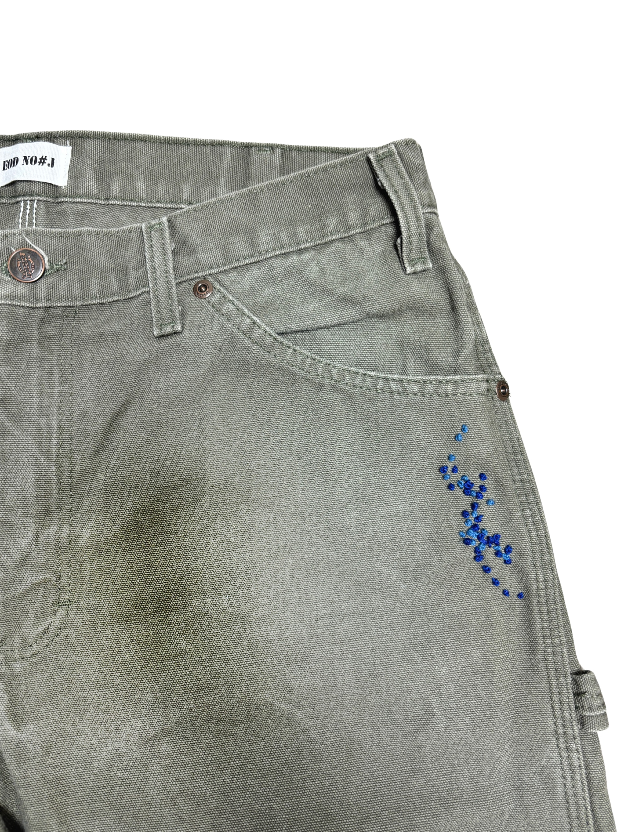 Vtg Dickies Sashiko Distressed Shorts . 009