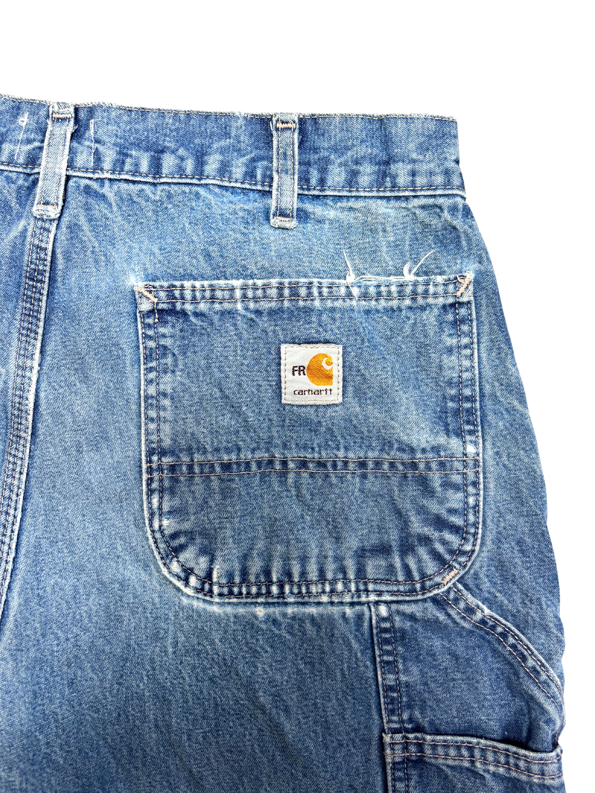 Vtg Carhartt Boro Sashiko Distressed Shorts . 018 (34")