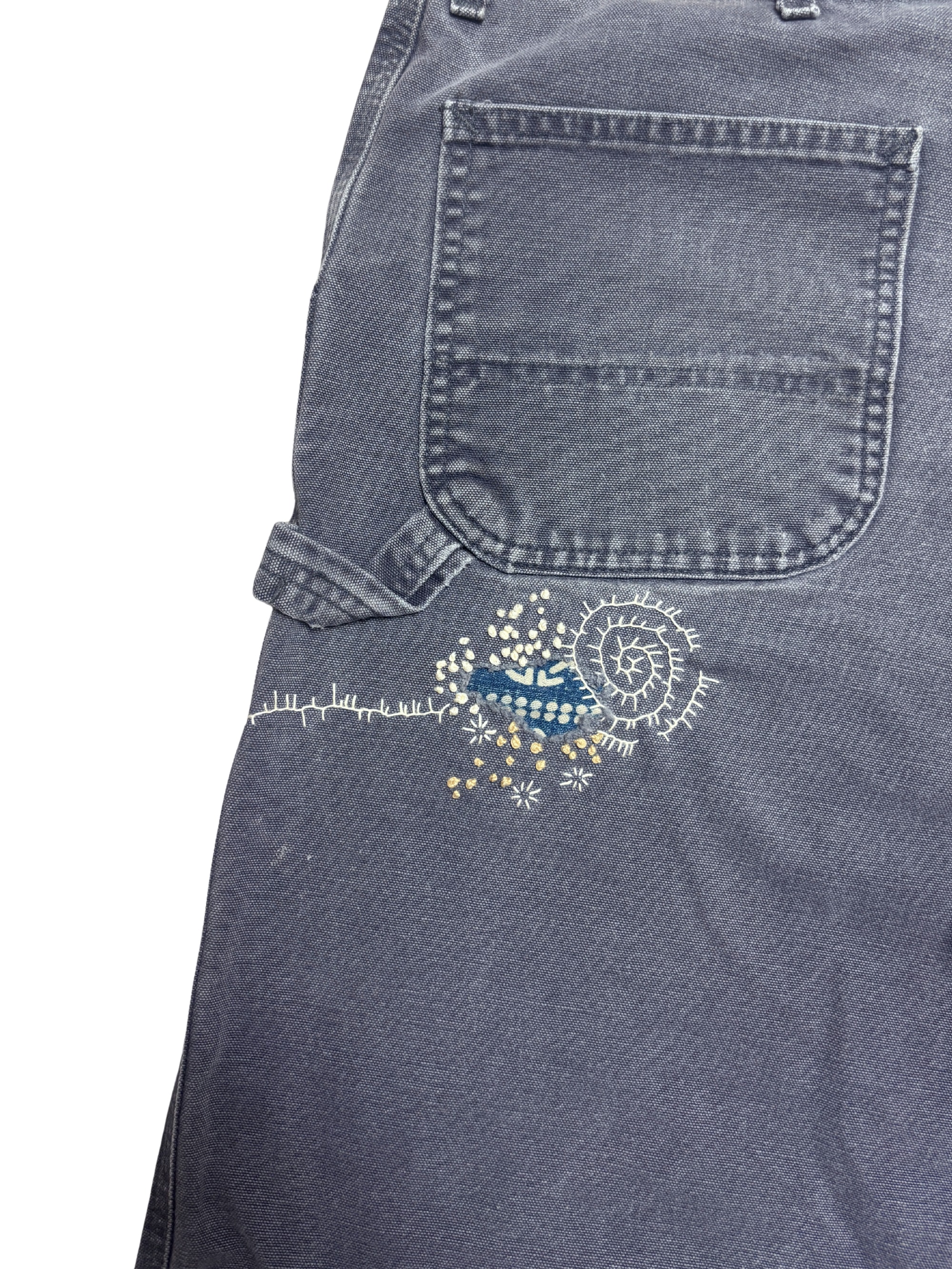 Vtg Carhartt Boro Sashiko Distressed Shorts . 027 (40")