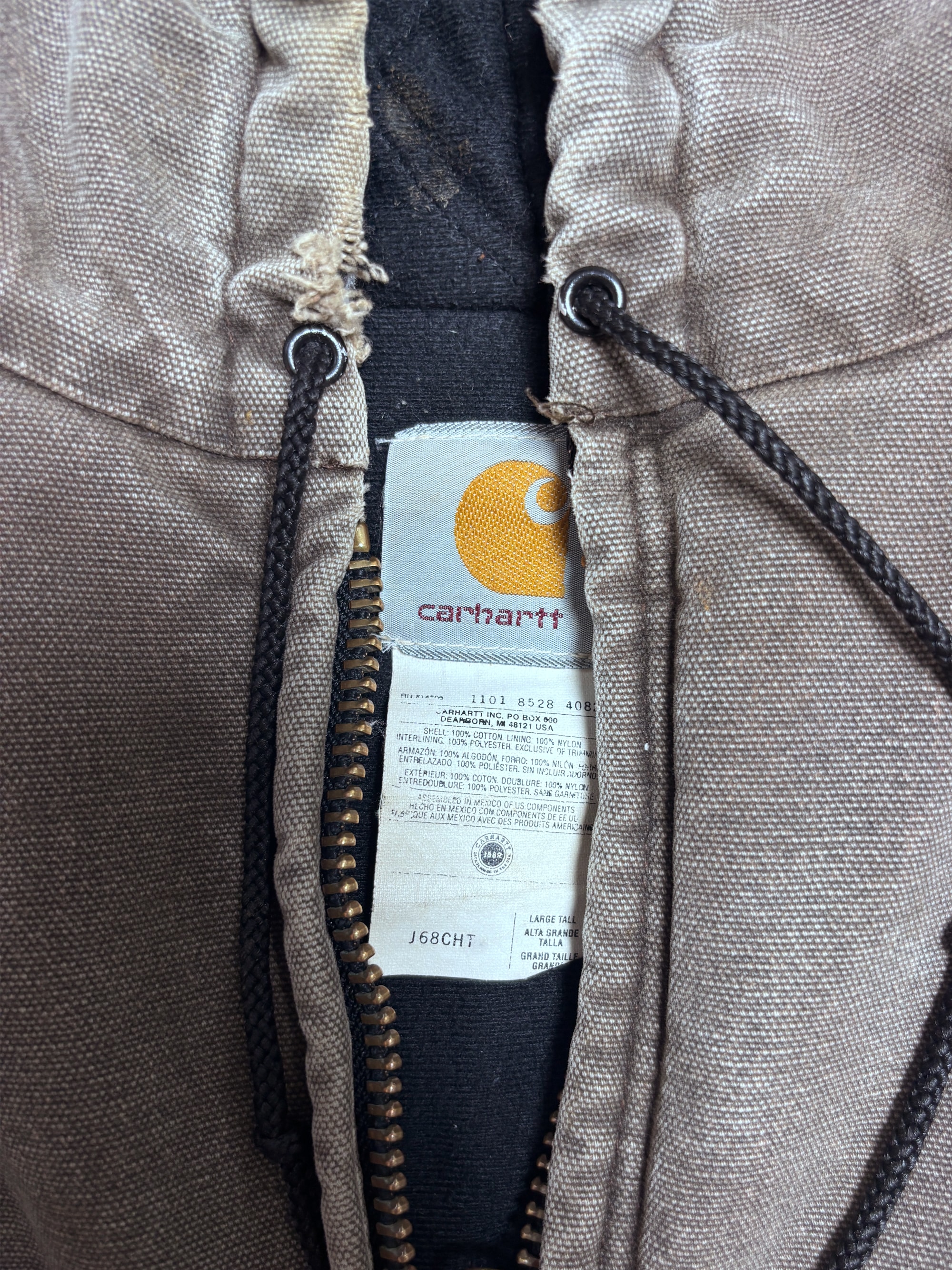 Vtg Carhartt Boro Sashiko Hooded Zip Jacket. 004