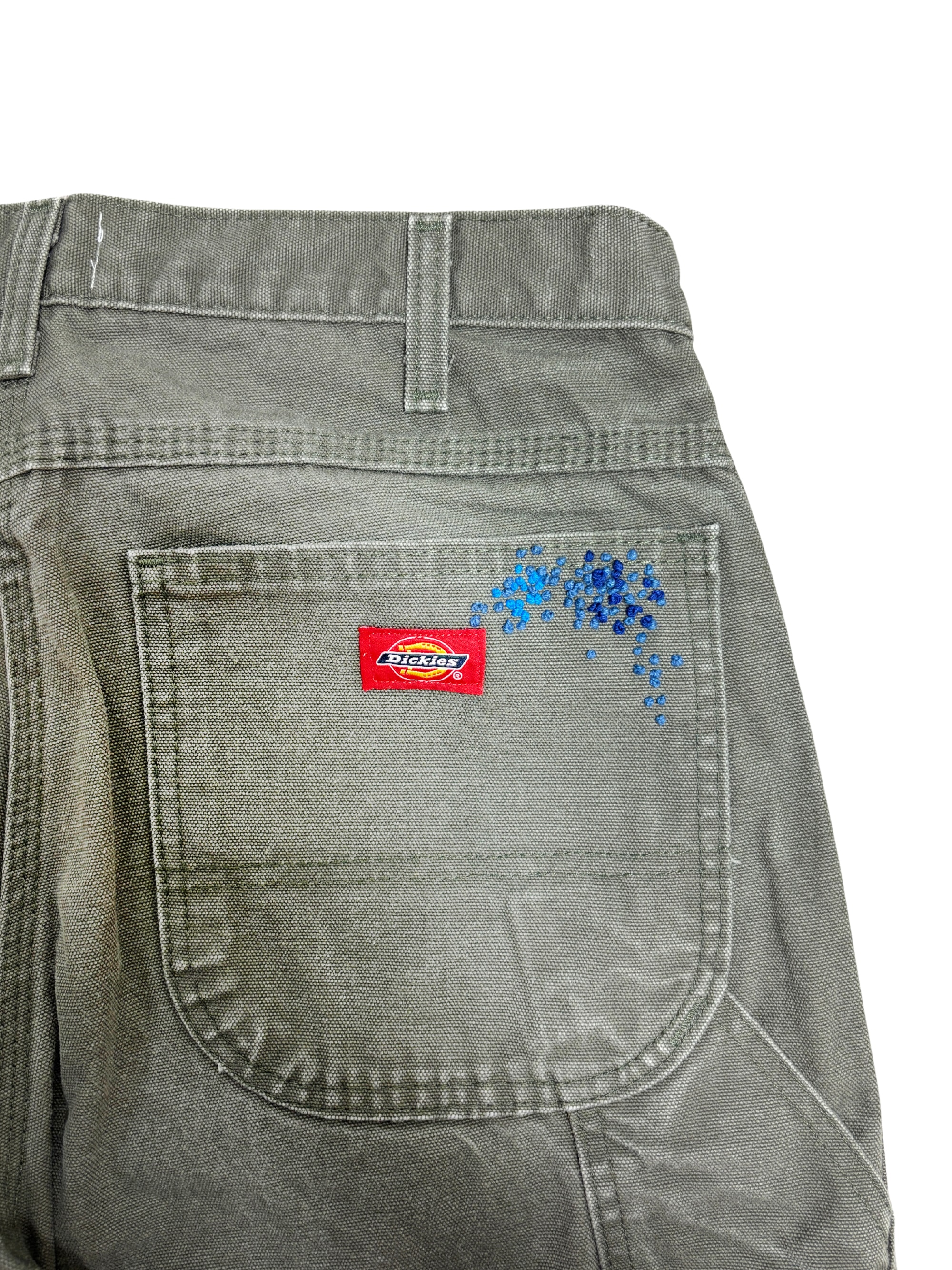 Vtg Dickies Sashiko Distressed Shorts . 009