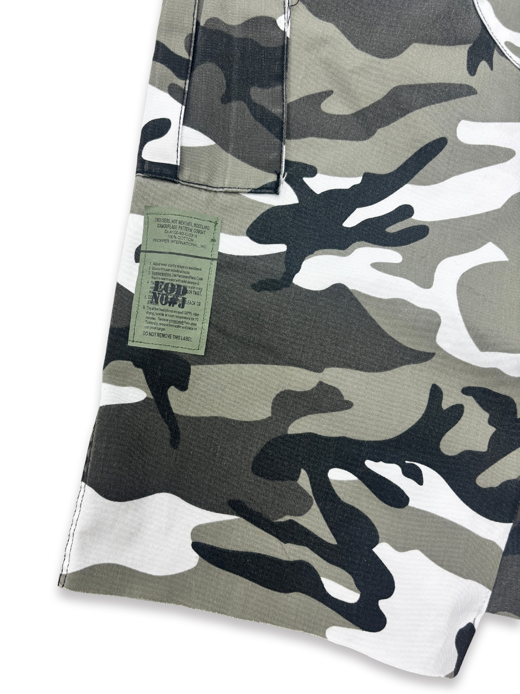 Distressed Sashiko Snow camo Bermuda _ 002