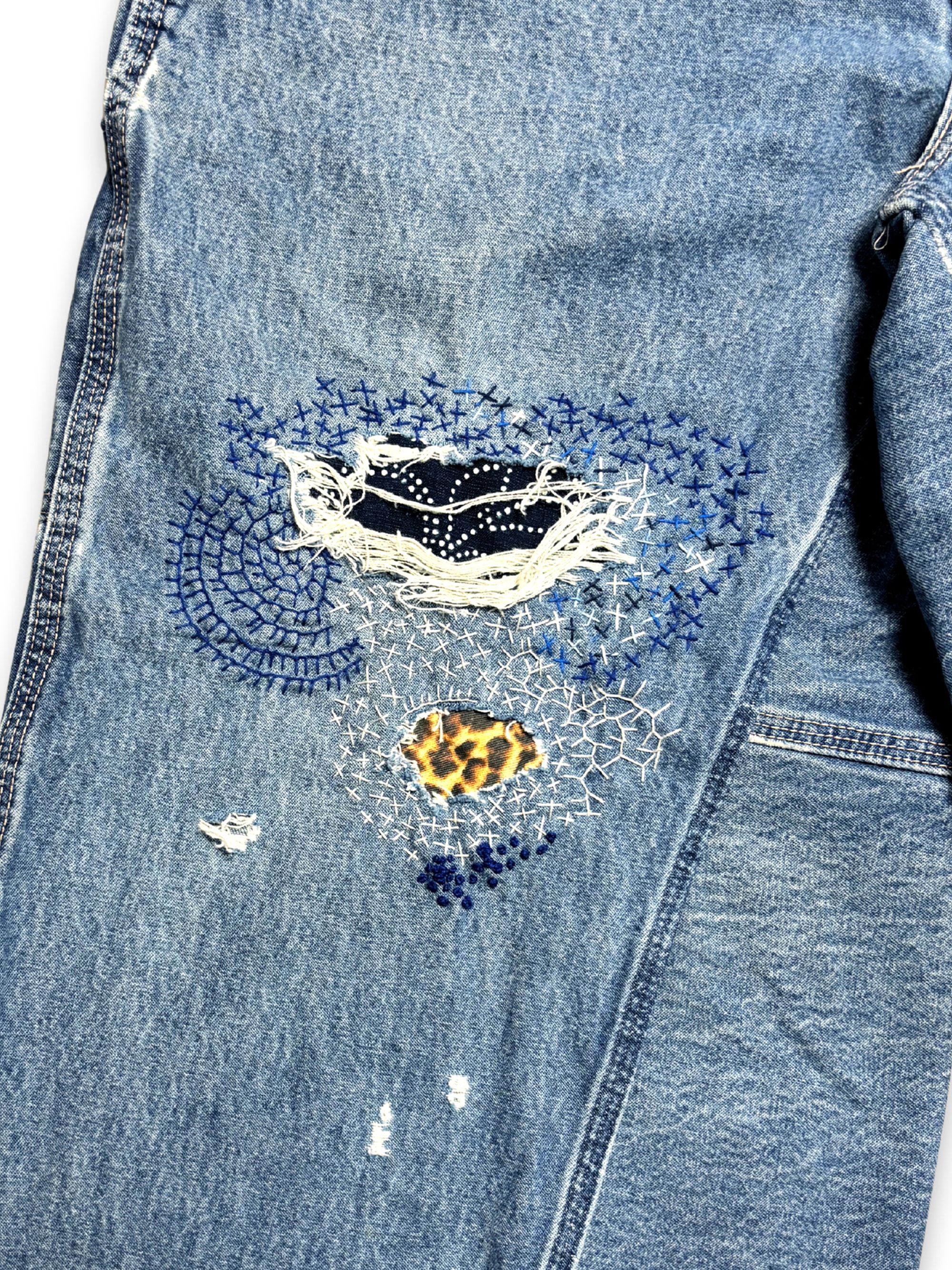 Vtg Carhartt Boro Sashiko Distressed Shorts . 018 (34")
