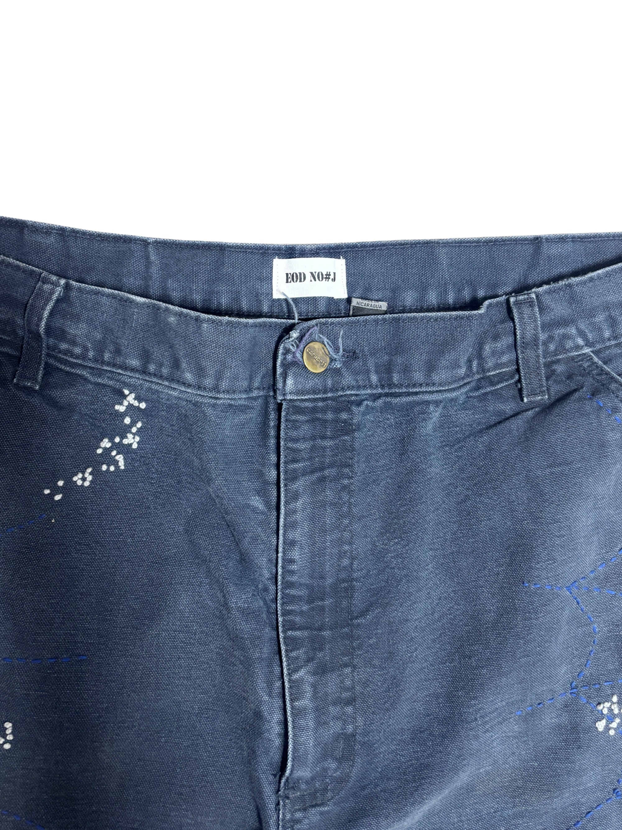 Vtg Carhartt Boro Sashiko Distressed Shorts . 036 (40")