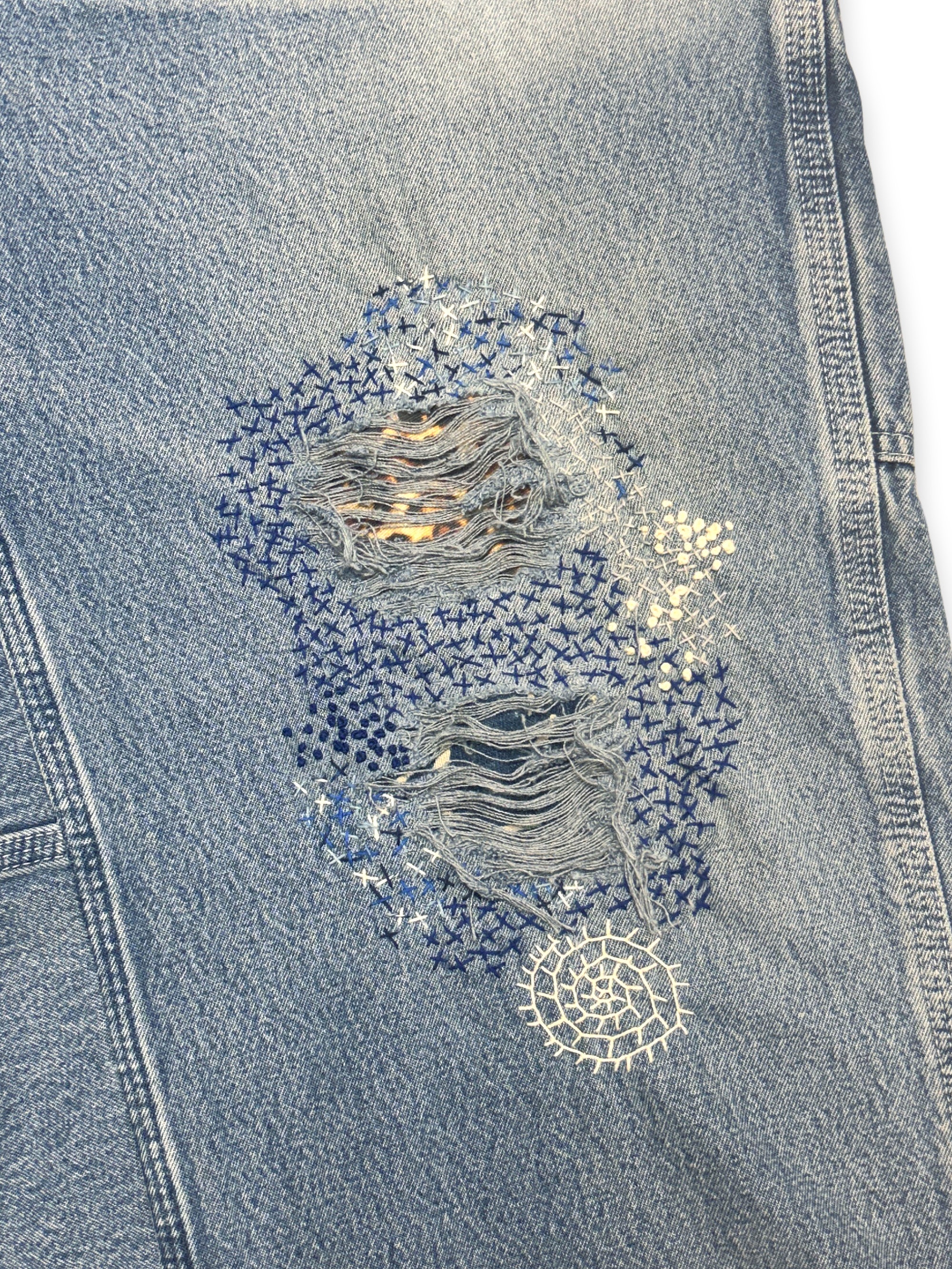 Vtg Carhartt Boro Sashiko Distressed Shorts . 021 (36")