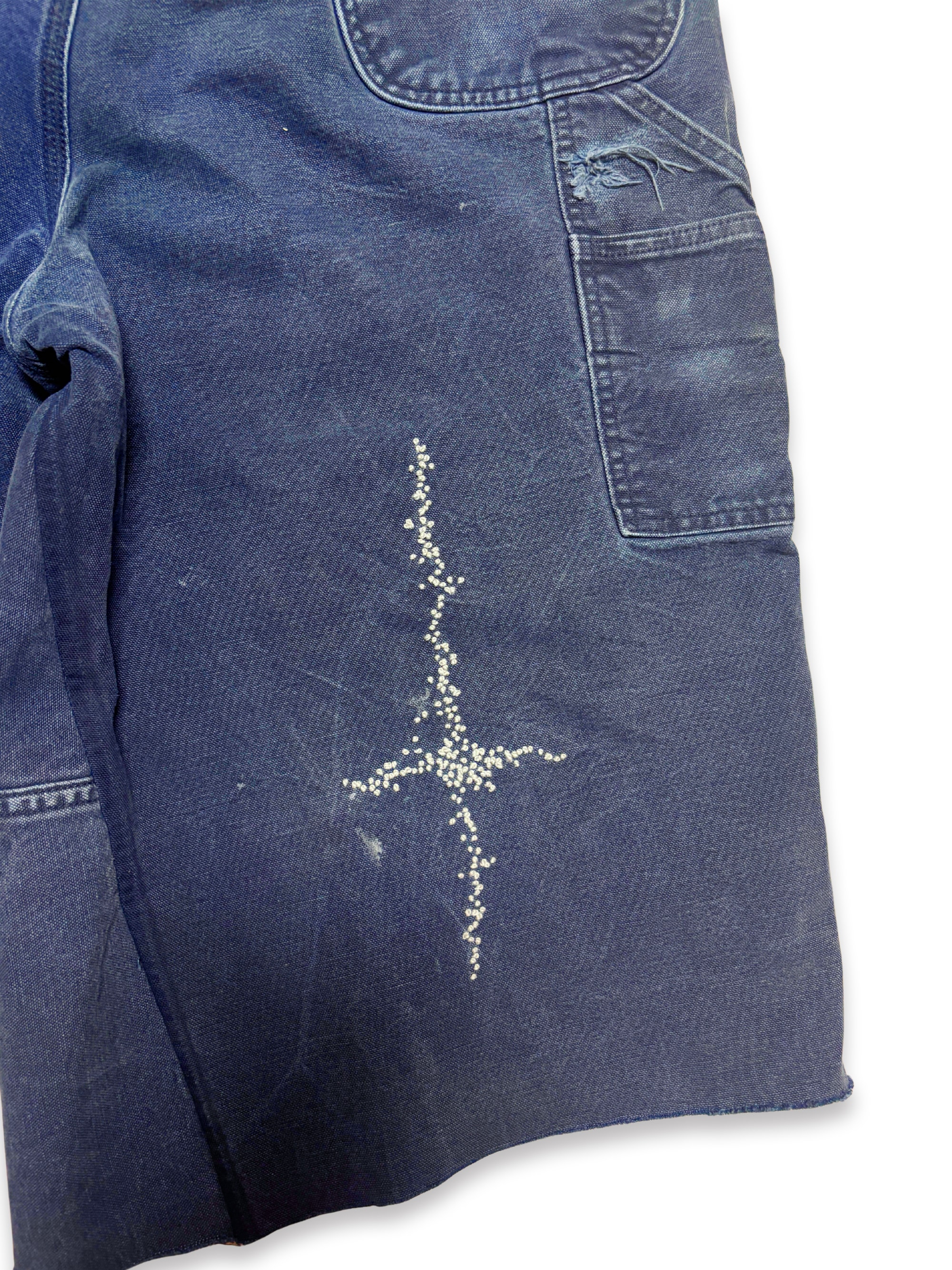 Vtg Carhartt Boro Sashiko Distressed Shorts . 037 (40")