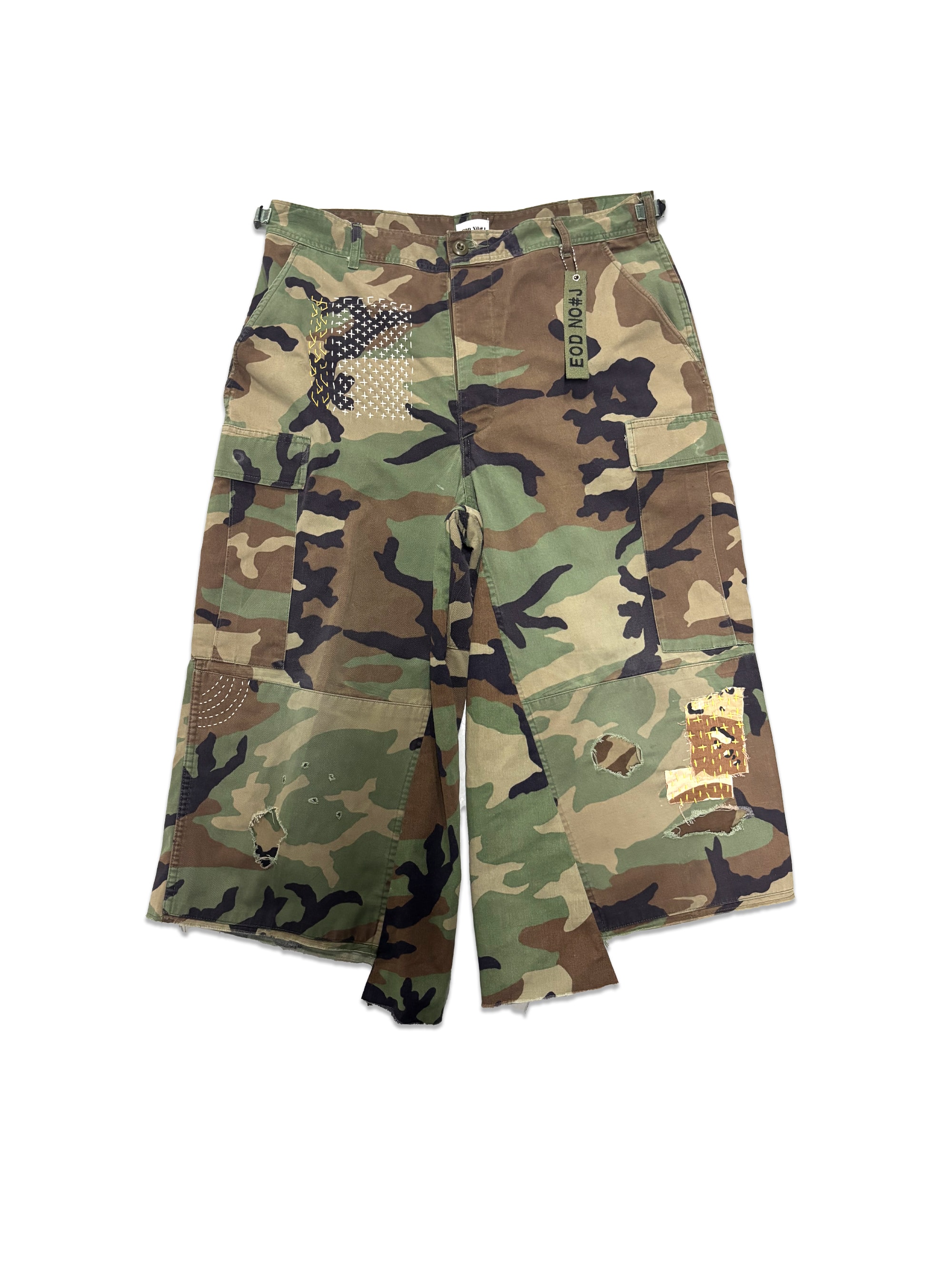 Distressed Sashiko Bermuda _ Alpha (Size-M)