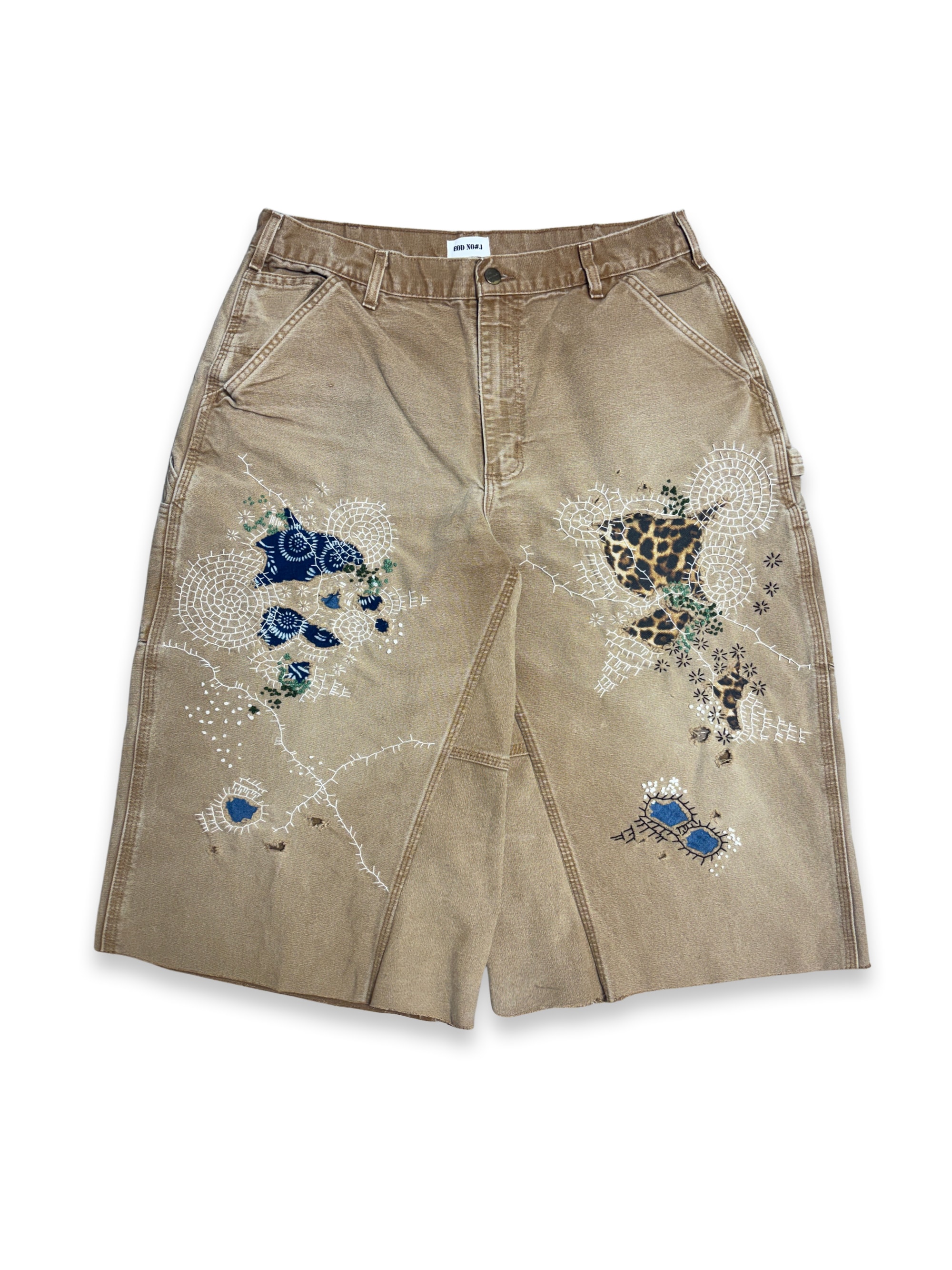 Vtg Carhartt Boro Sashiko Distressed Shorts . 009