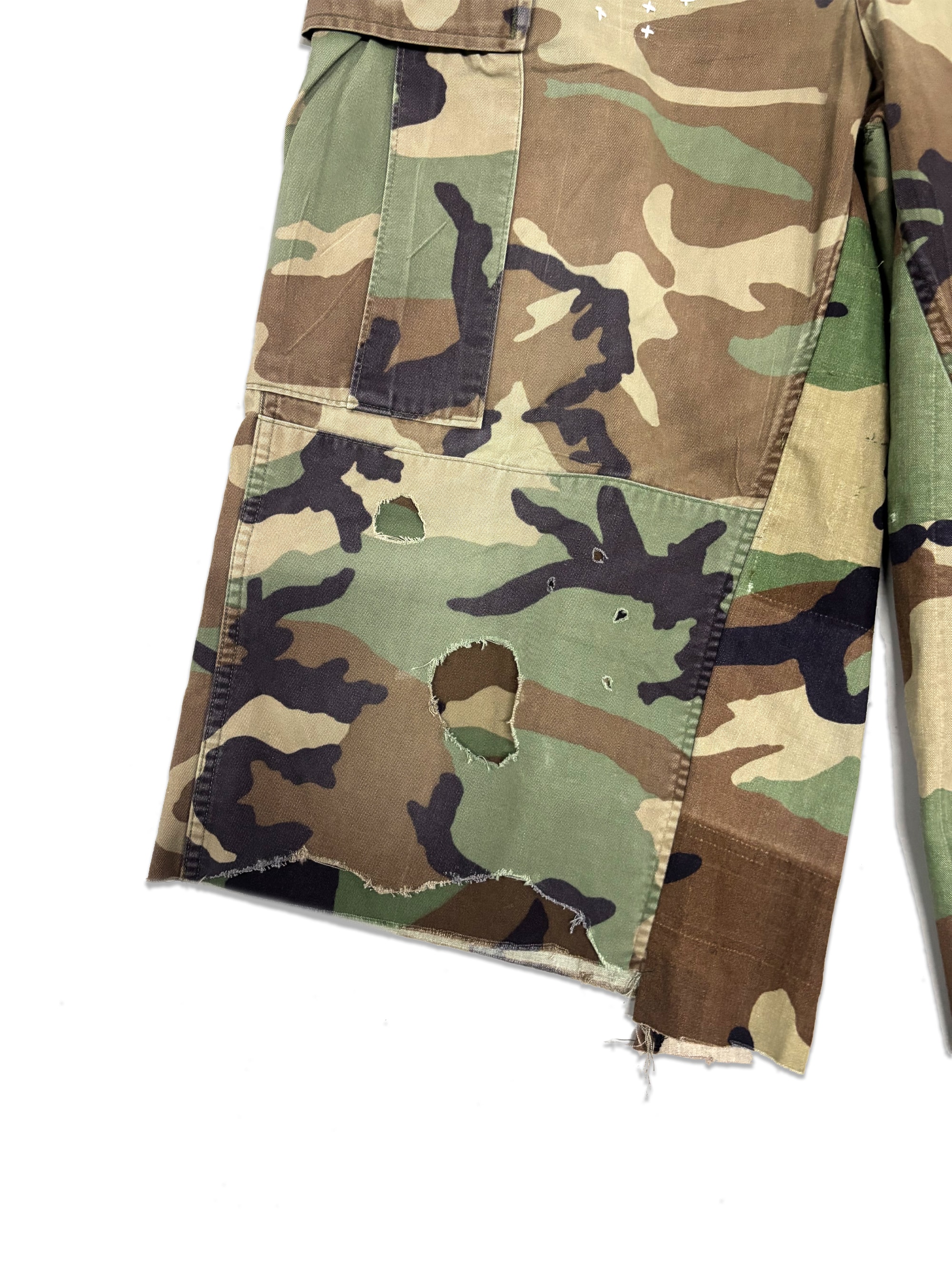Distressed Sashiko Bermuda _ Bravo (Size-M)