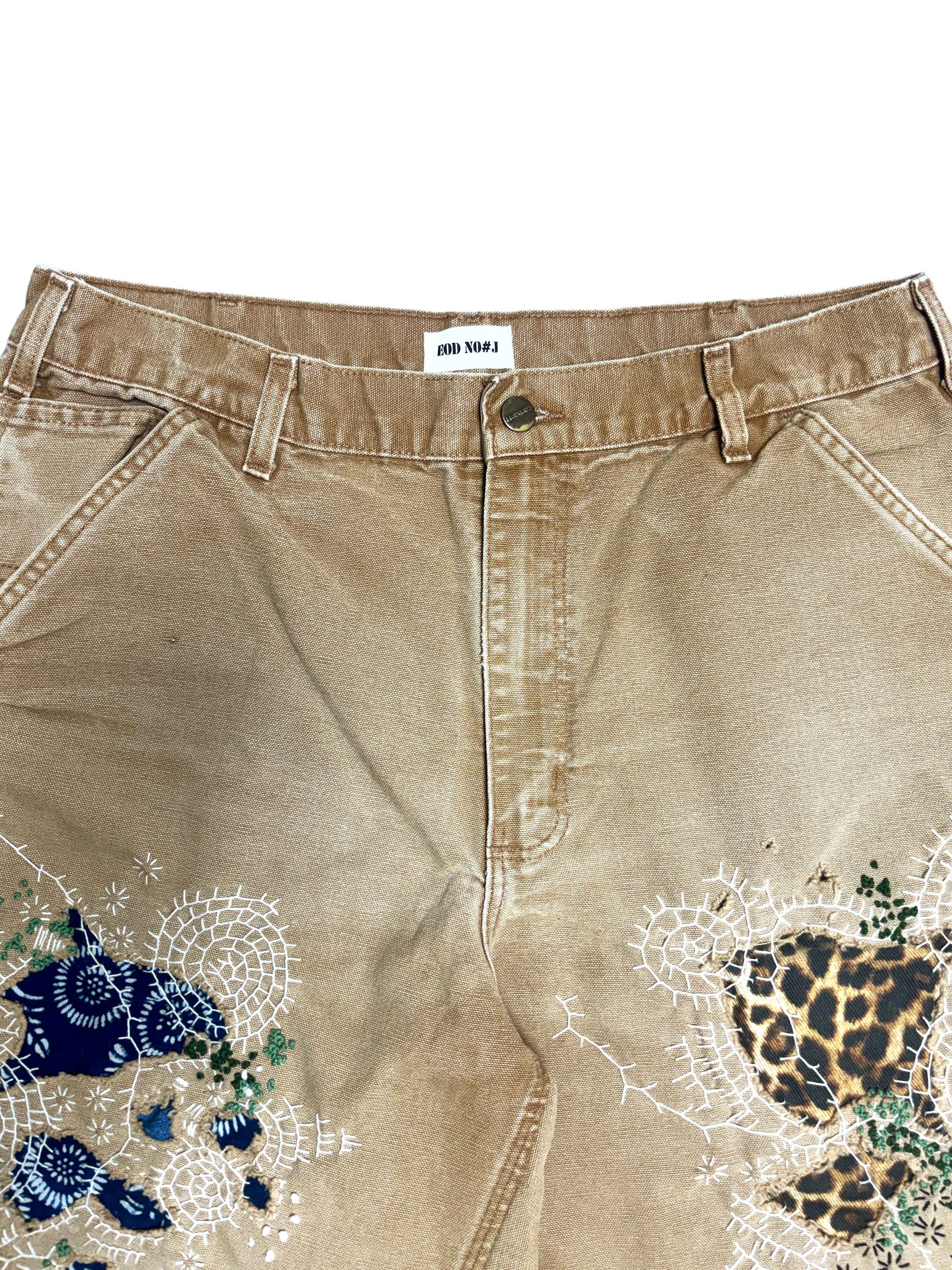Vtg Carhartt Boro Sashiko Distressed Shorts . 009